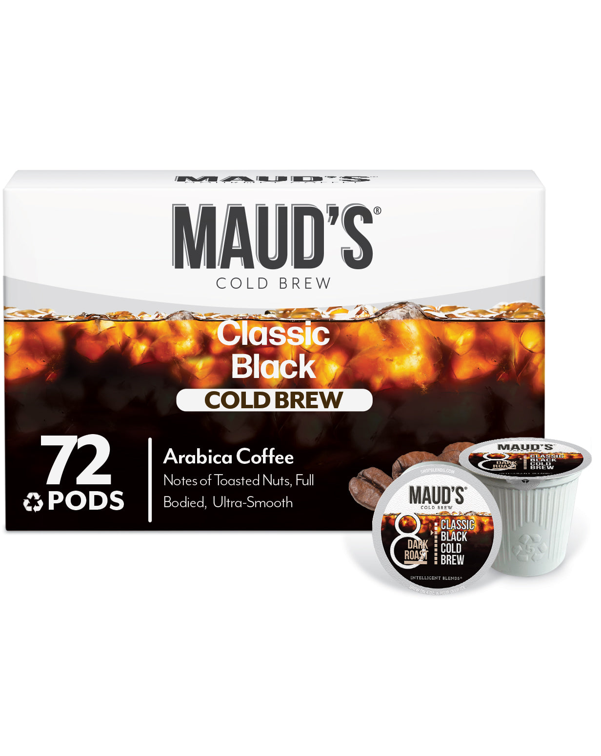 Maud's Classic Cold Brew Dark Roast Coffee Pods - Compatible with Keurig K-Cup Brewers - Perfect for Iced Coffee & Summer Refreshment