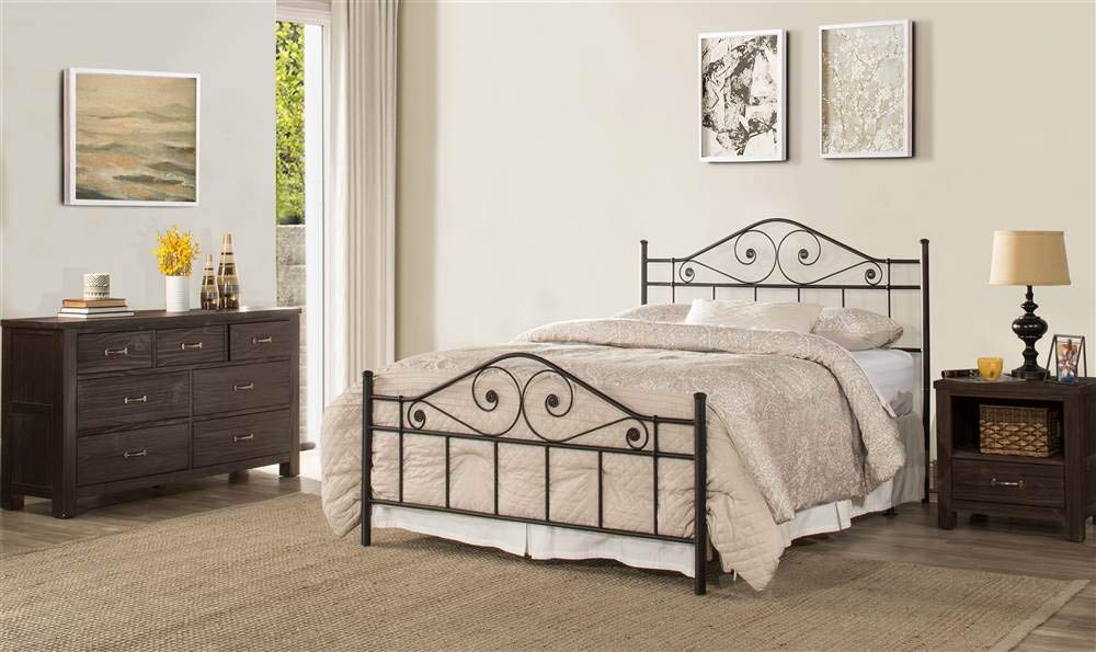 Hillsdale Harrison King Size Upholstered Bed Frame Headboard in Black - Elegant Bedroom Furniture for Master Suite & Guest Room Decor
