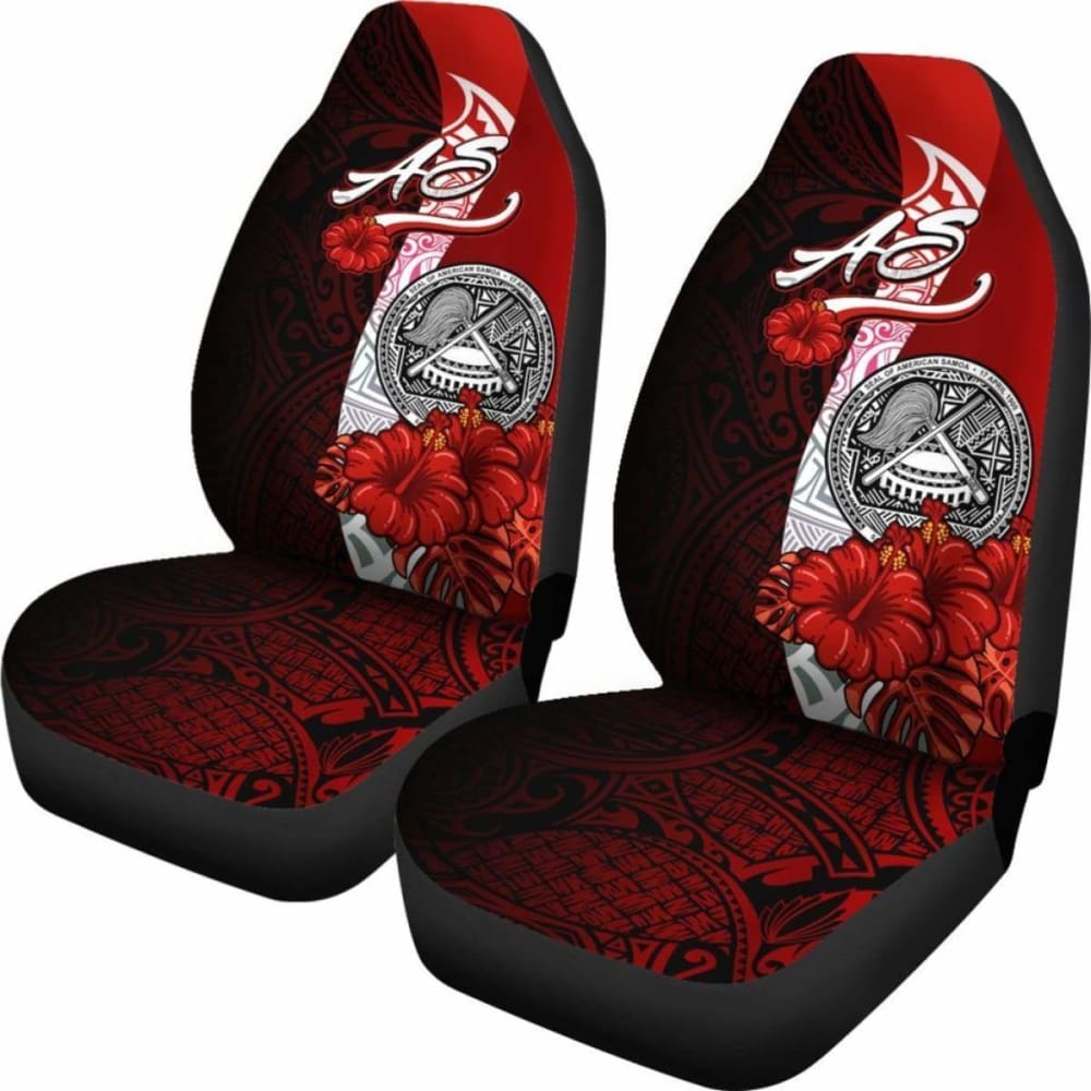 Premium American Samoa Polynesian Car Seat Covers with Coat of Arms & Hibiscus Design - 232125 | Durable Protection for Cars, Trucks & SUVs | Perfect for Tropical-Themed Vehicles & Cultural Enthusiasts