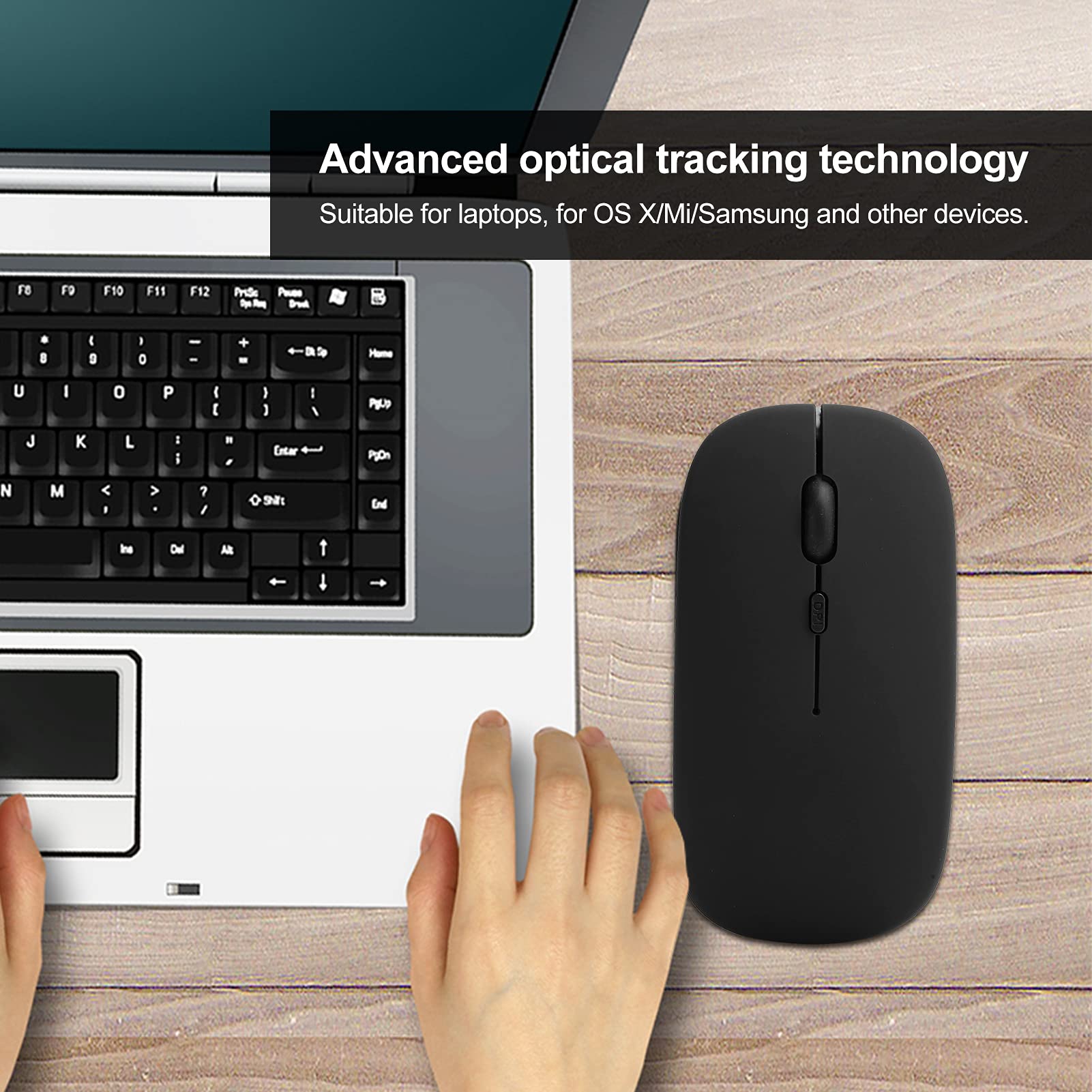 Ciciglow Wireless Bluetooth 5.0 Silent Mouse - 1600 DPI Optical Tracking, Portable Ergonomic Computer Mouse for Mac OS, Windows, Laptops & Tablets - Perfect for Office Work, Travel & Home Use