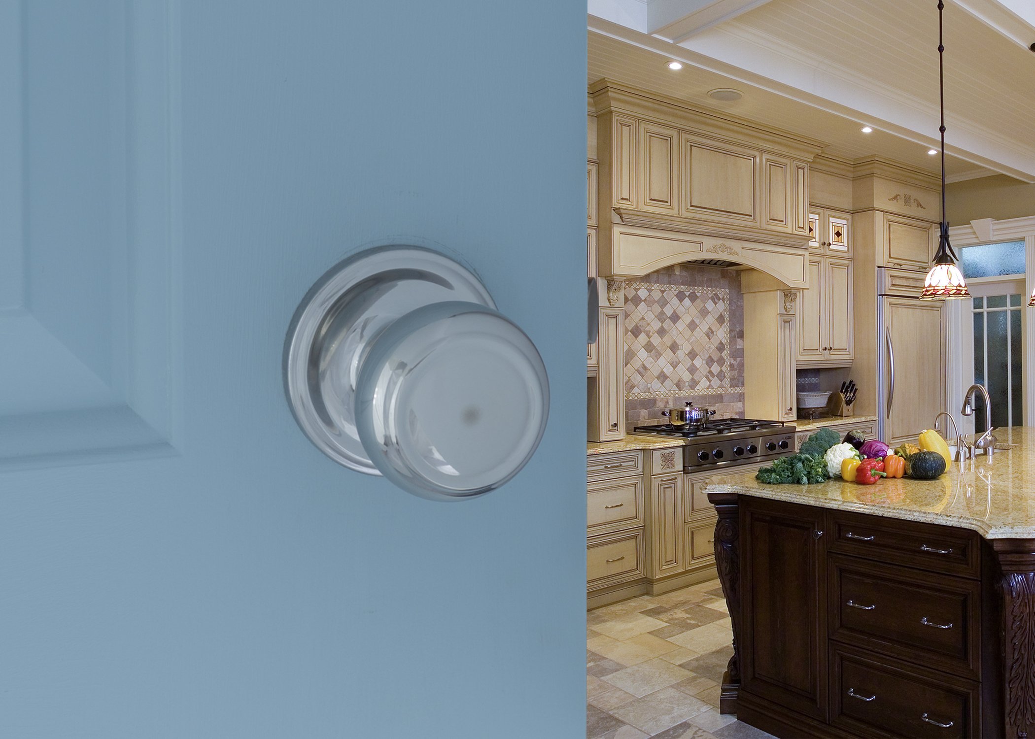 Polished Stainless Steel Door Knob - 1 Pack for Home & Office Doors - Perfect for Bedroom, Bathroom & Closet