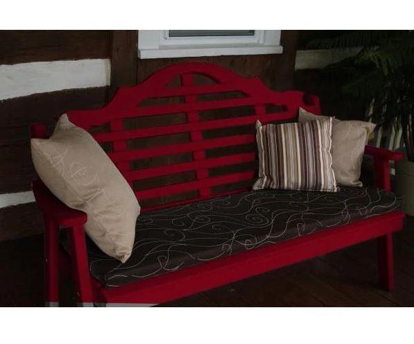 **A&L Furniture Yellow Pine Marlboro Garden Bench - Outdoor Patio Seating for Gardens, Parks, and Backyards**