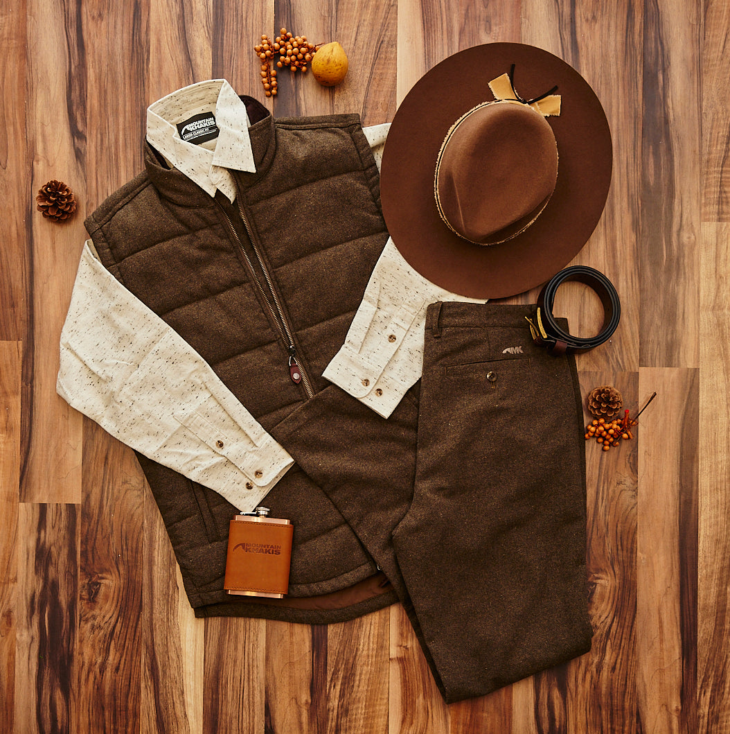 Men's Archer Herringbone Vest - Classic Casual Slim Fit Waistcoat for Business, Wedding & Outdoor Activities