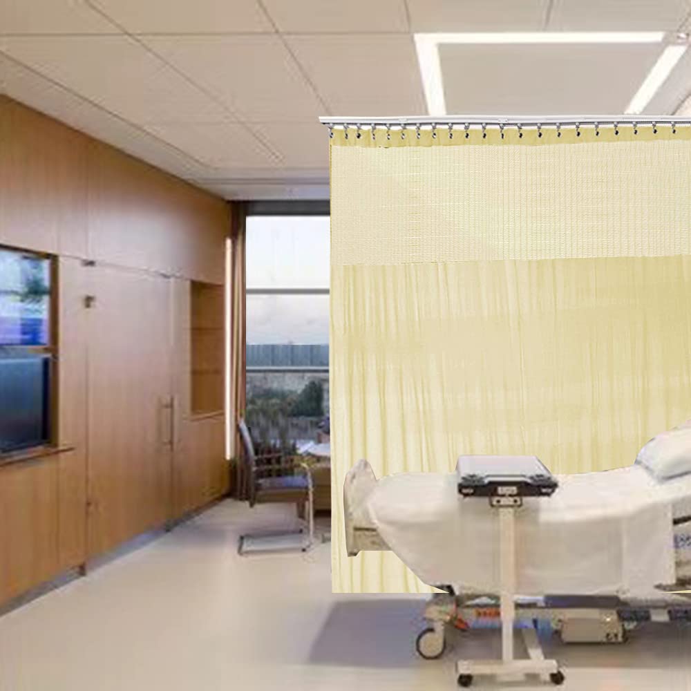 Feeniibuk Extra Wide Medical Curtains 12.5ft x 7ft - Room Divider Privacy Drapes with Grommets for Clinic, SPA, Cubicle - Beige 1 Panel - Perfect for Hospitals, Exam Rooms & Home Privacy Screens