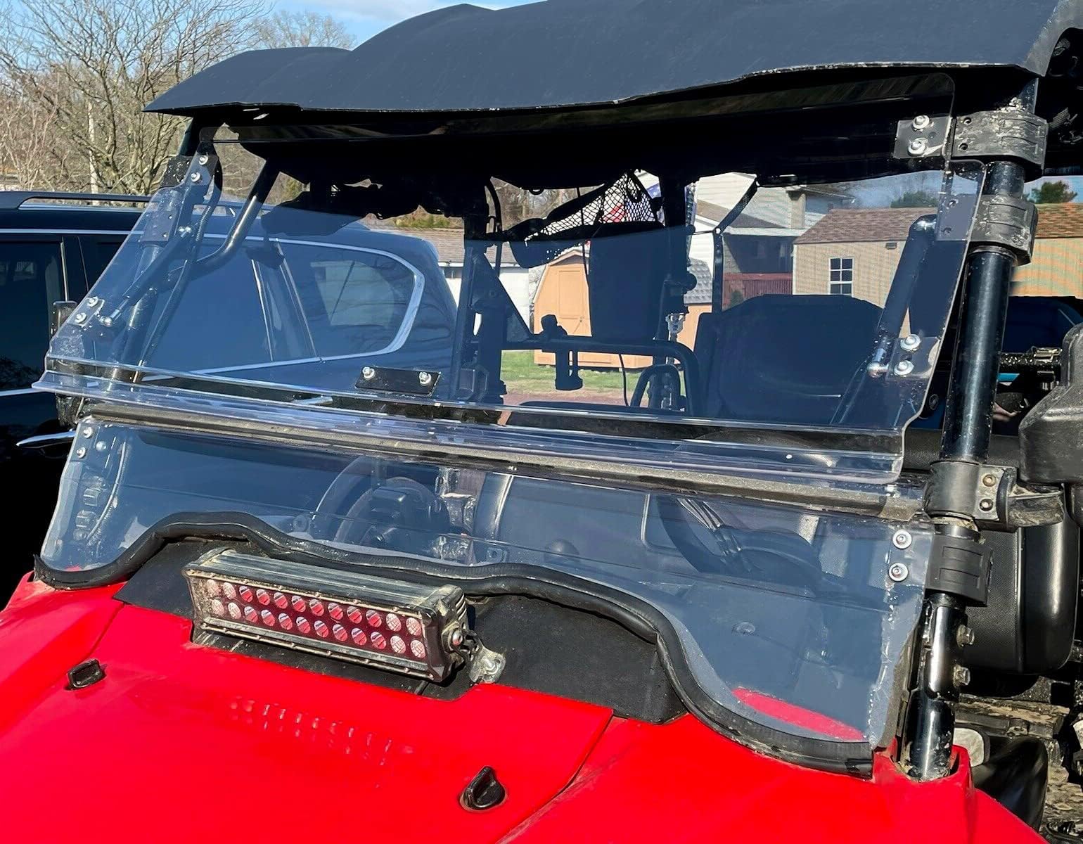 KUAFU Flip Clear Windshield for 2014-2025 Honda Pioneer 700 & 700-4 | Scratch-Resistant Polycarbonate Windshield | Perfect for Off-Roading, Hunting & Trail Riding