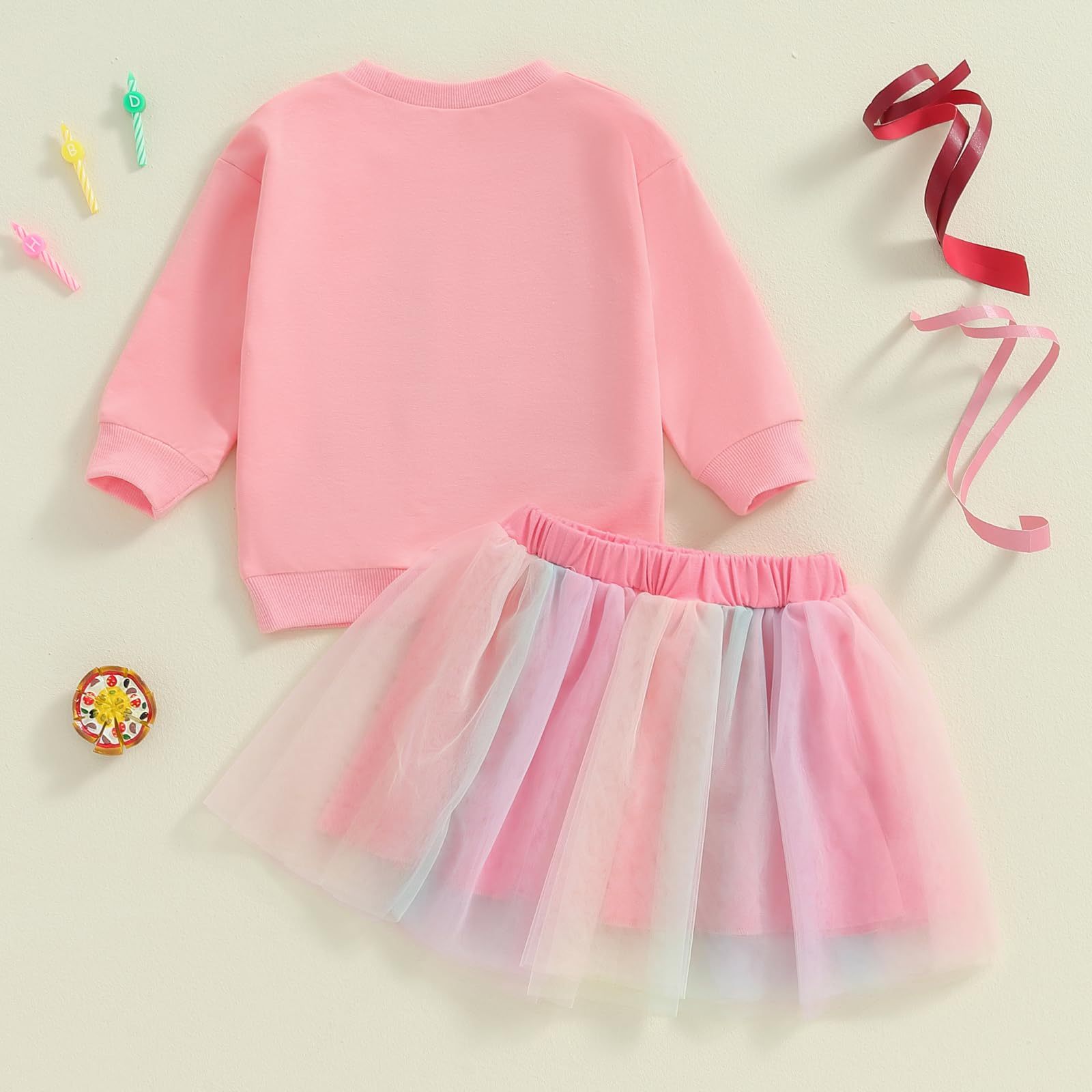 Adorable Toddler Baby Girl Birthday Outfit - Letter Print Long Sleeve Shirt & Tutu Skirt Set - Winter Party Dress for 1-3 Years Old - Perfect for Birthday Photos, Holiday Celebrations & Special Occasions