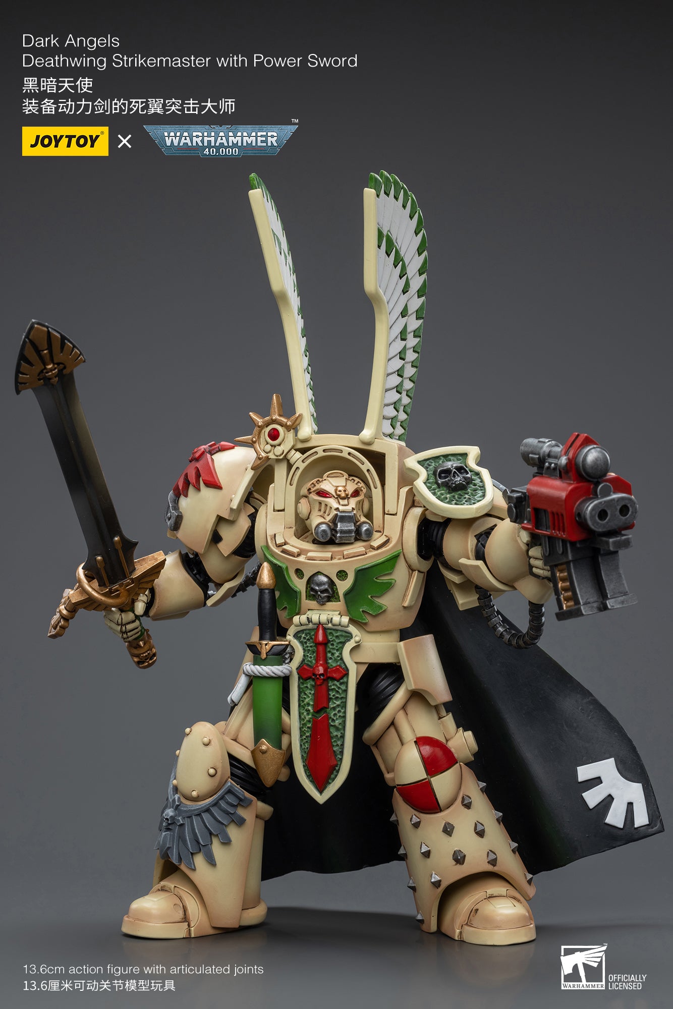 JOYTOY 1/18 Scale Warhammer 40K Dark Angels Deathwing Action Figure - Collectible Miniature for Tabletop Gaming & Display
