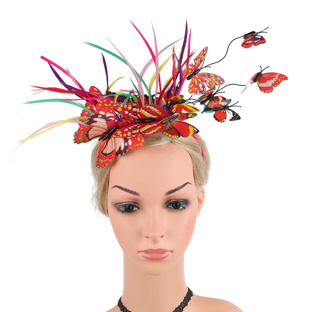 Uonlytech Purple Butterfly Headband for Women - Elegant Hair Accessories, Costume Headpiece, Fascinator Hat for Tea Party, Derby, Fairy Fashion & Special Occasions