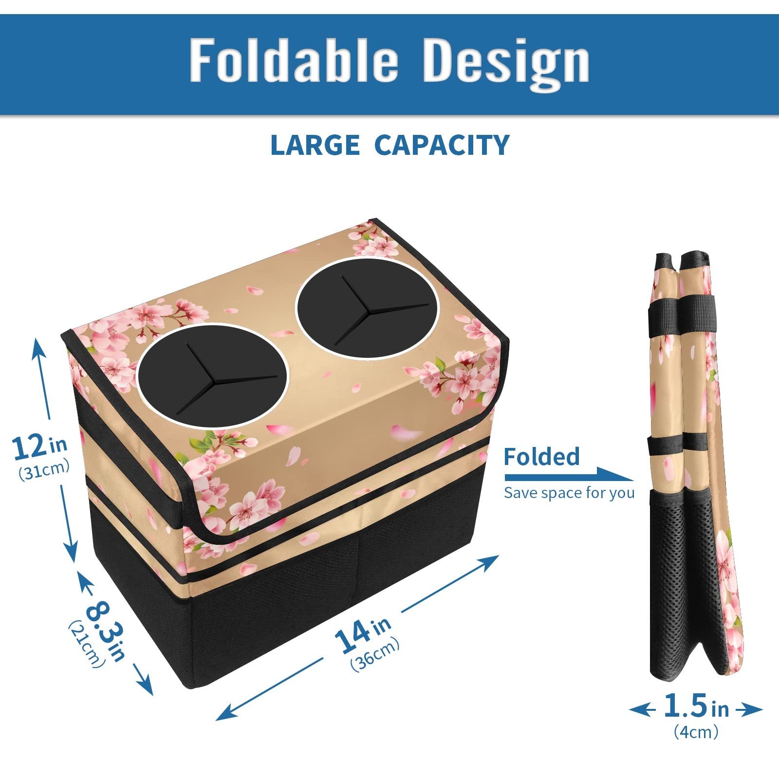 Medium-Sized Leak-Proof Car Trash Can with Lid - Waterproof Foldable Headrest Trash Bag, Portable Storage Mesh Bag for Road Trips & Daily Commute