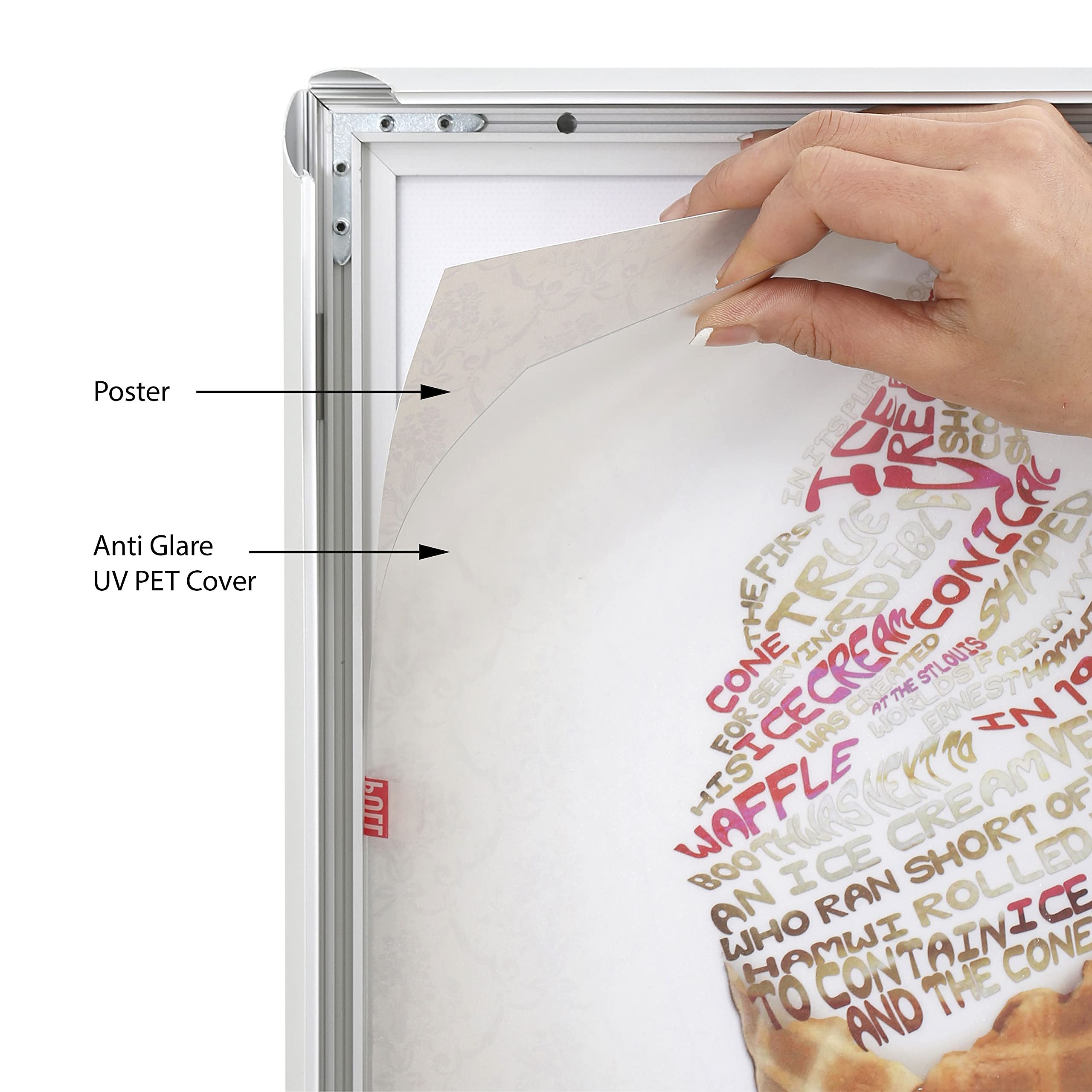 24x36 Inch Silver LED Light Box Poster Frame - 1