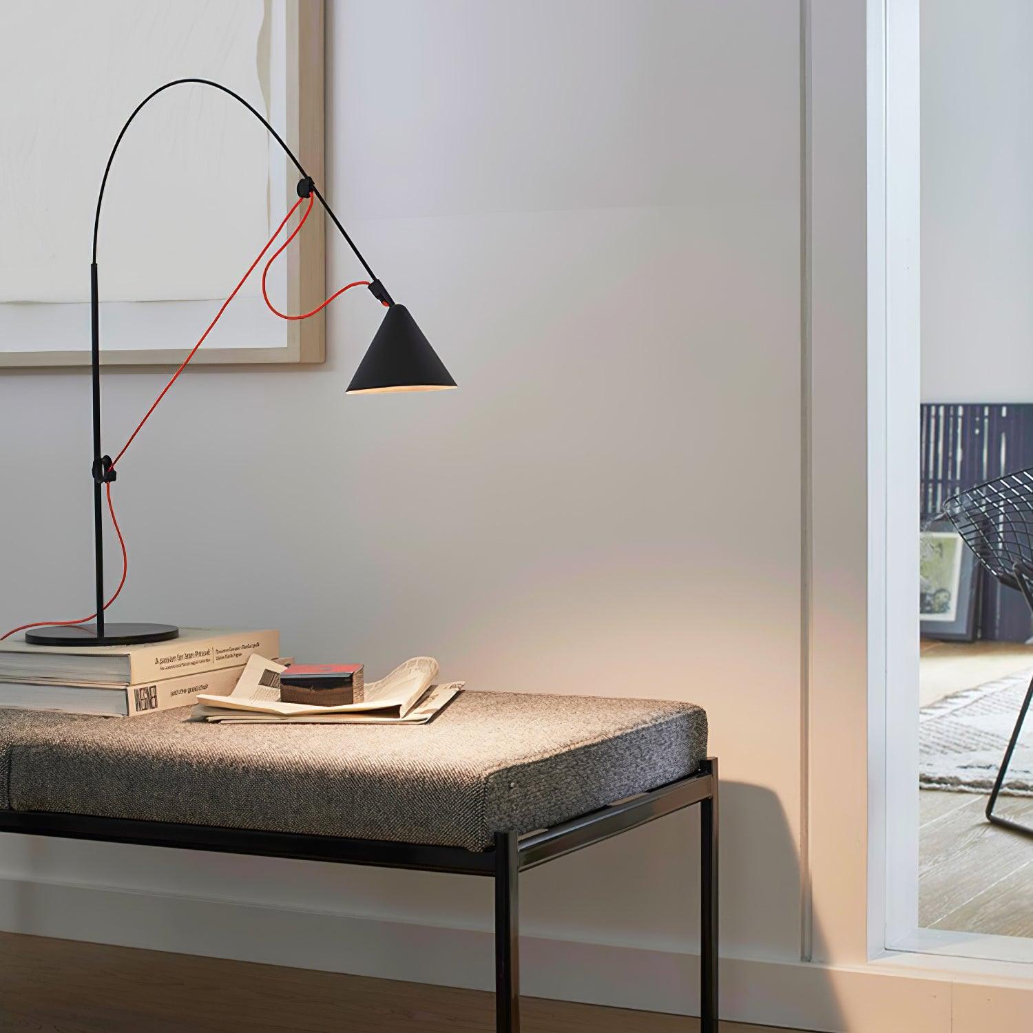 Ensure Black Table Lamp - Modern LED Desk Light for Home Office, Bedroom & Study - Perfect for Reading, Working & Decor