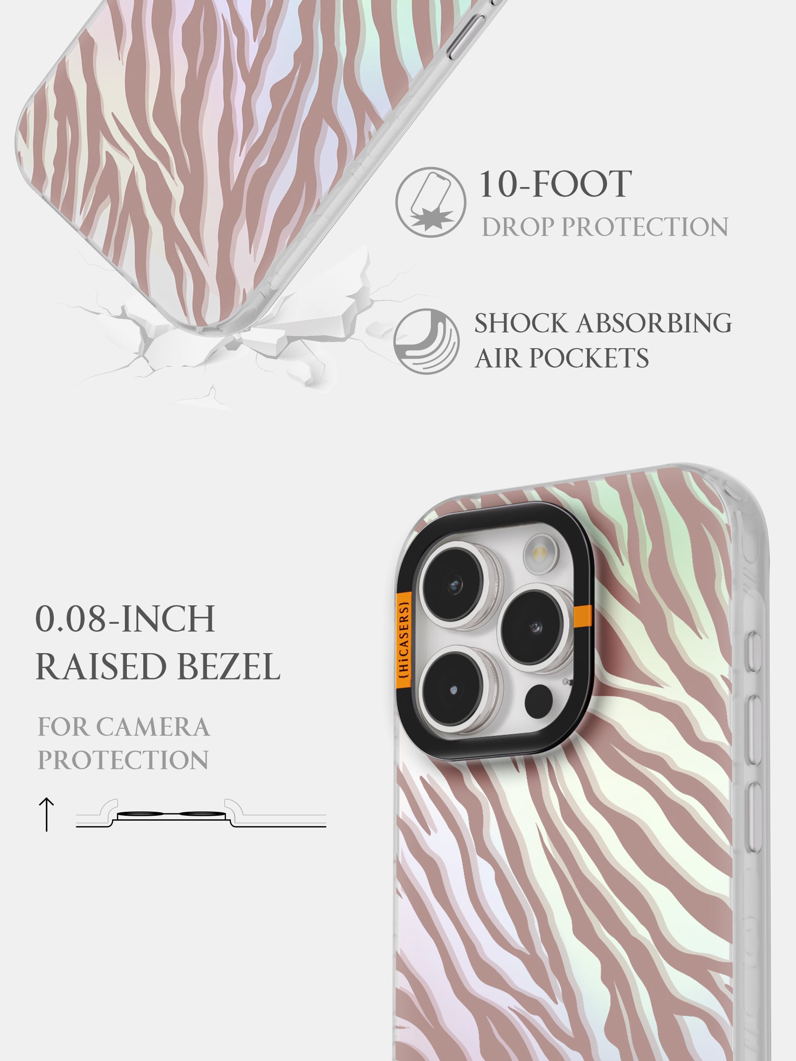 Pink Zebra Print Mirror Phone Case - Stylish & Protective Cover for iPhone & Android - Perfect for Fashion Lovers & Trendy Accessories