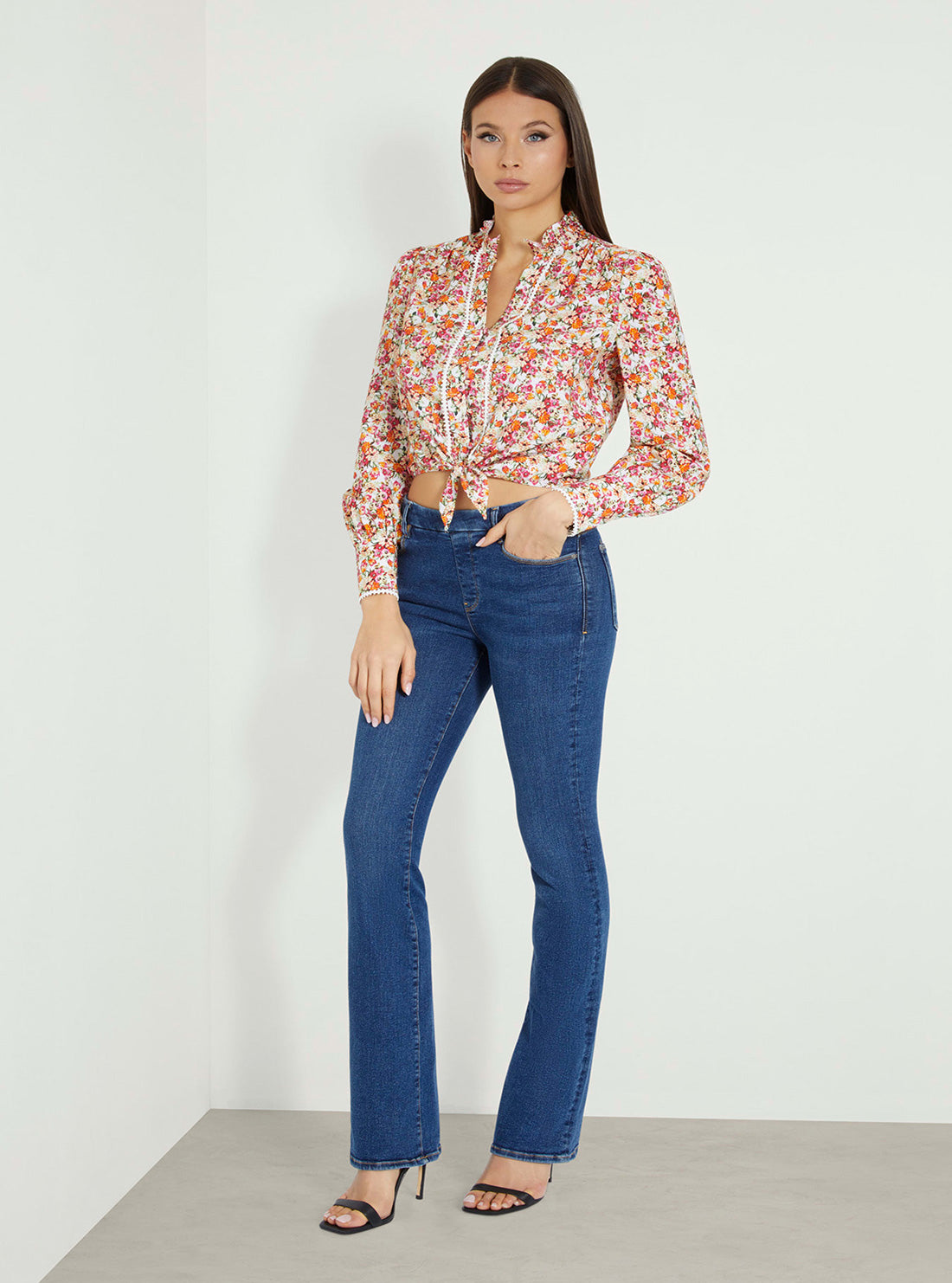 High Rise Sexy Bootcut Denim Jeans for Women - Dark Wash Slim Fit Stretch Jeans - Perfect for Night Out, Date Night & Casual Wear