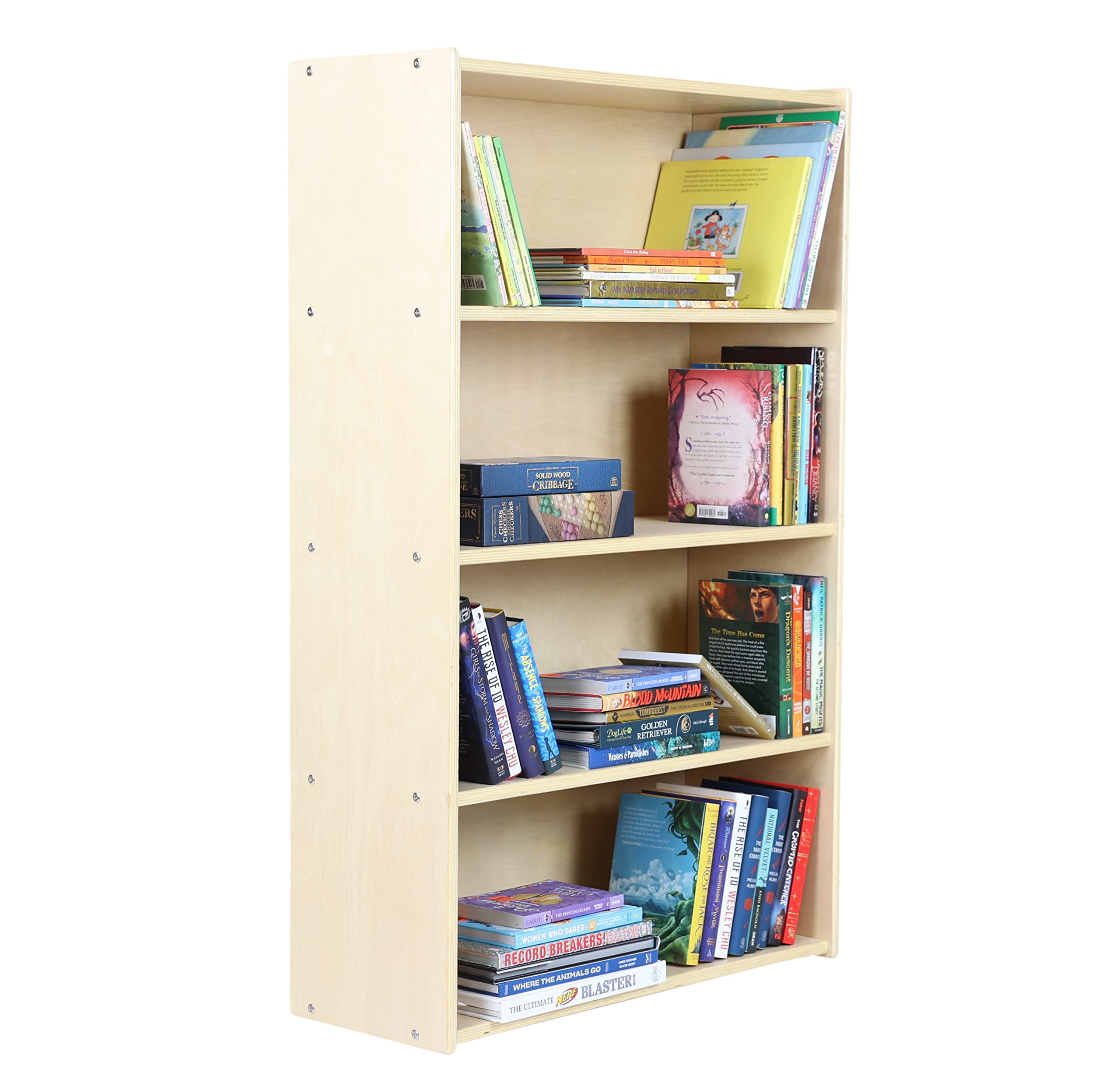 Classic Birch Wood Book Shelf - 4-Tier 48