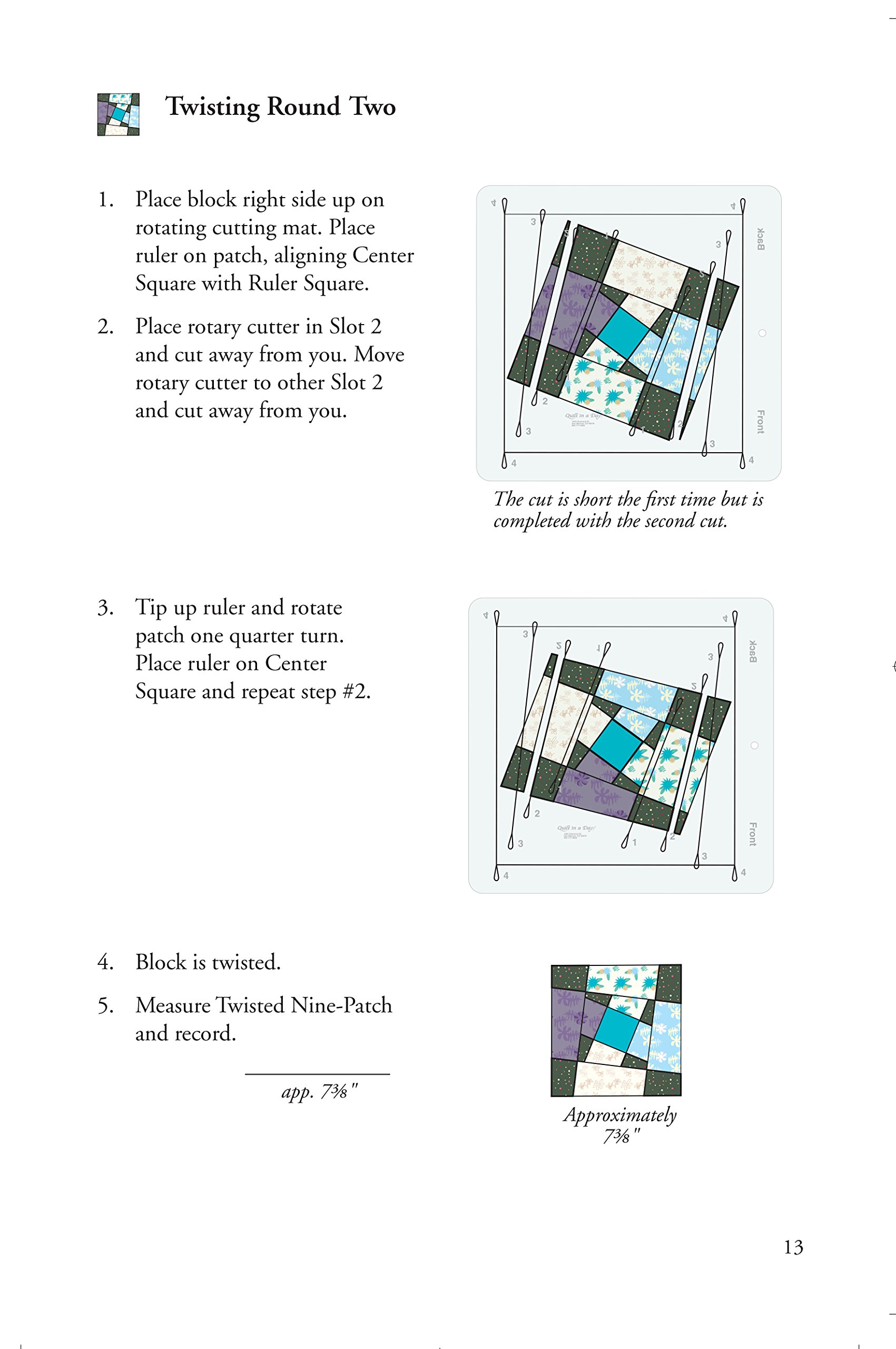 Quilt in a Day Eleanor Burns Signature Twisted Nine-Patch Quilt Pattern - Easy DIY Quilting Kit for Beginners & Experts - Perfect for Home Decor, Bedding & Gift Giving