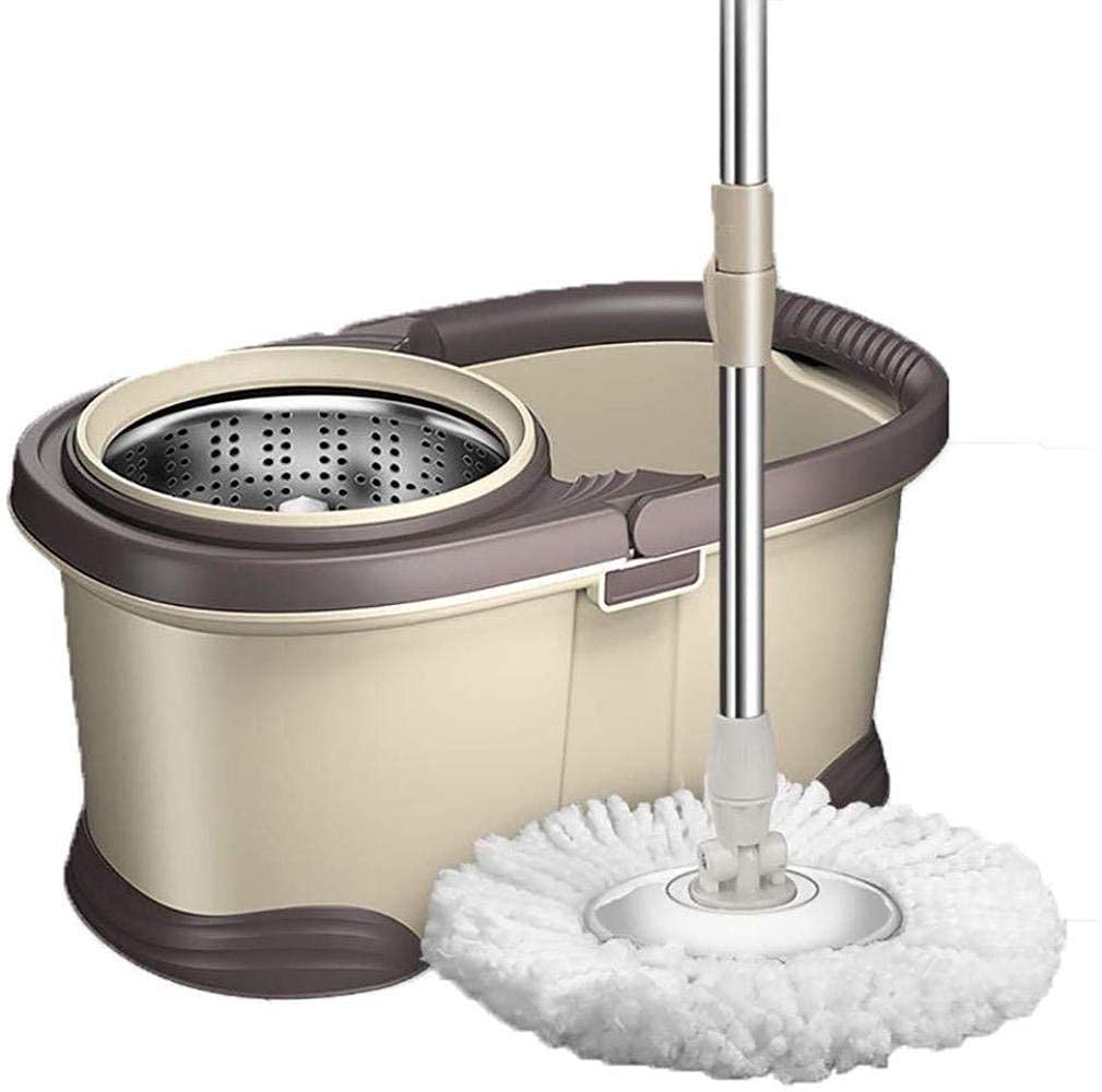 360° Rotating Spin Mop and Bucket Set with Microfiber Mop Heads - Easy Floor Cleaning for Hardwood, Tile & Laminate - Perfect for Home, Kitchen & Bathroom Cleaning