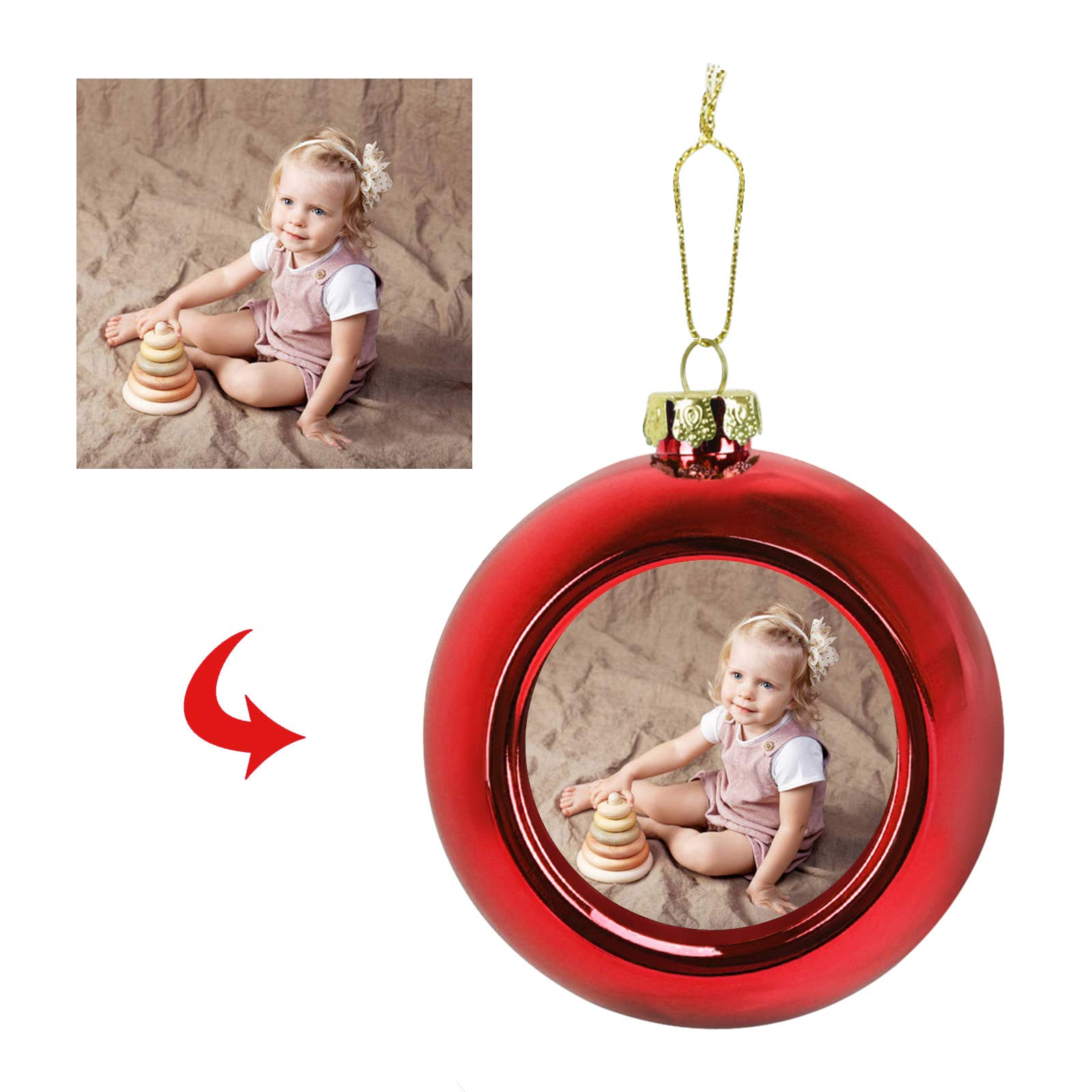 Custom Photo Christmas Ornaments - Personalized 6CM Christmas Ball with Your Image, Holiday Tree Decorations for Home, Party, Wedding & Festive Decor | Perfect for Gifts, Stocking Stuffers & Family Keepsakes