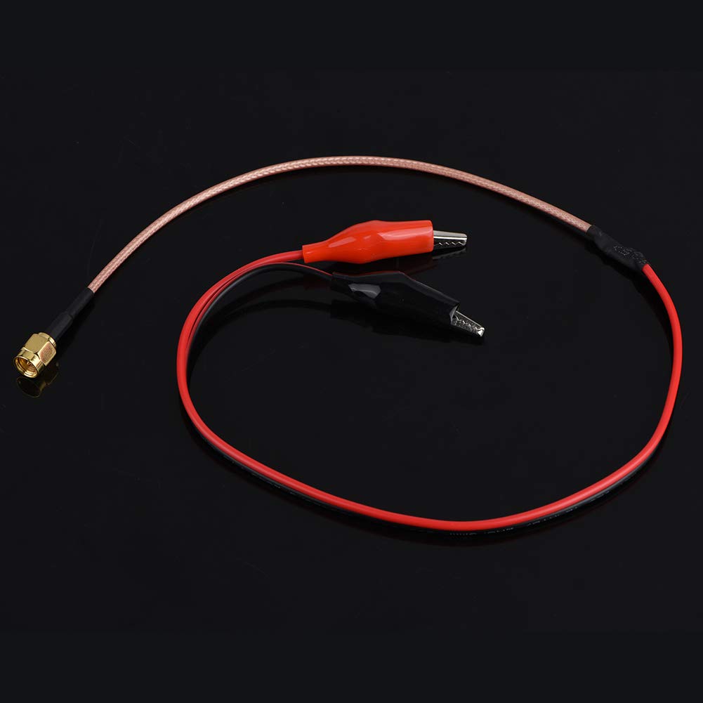 Walfront 1PC RF Coaxial Cable with Red and Black Test Wire Clips - 52cm Length for Car Audio, Home Theater & Electronics Testing