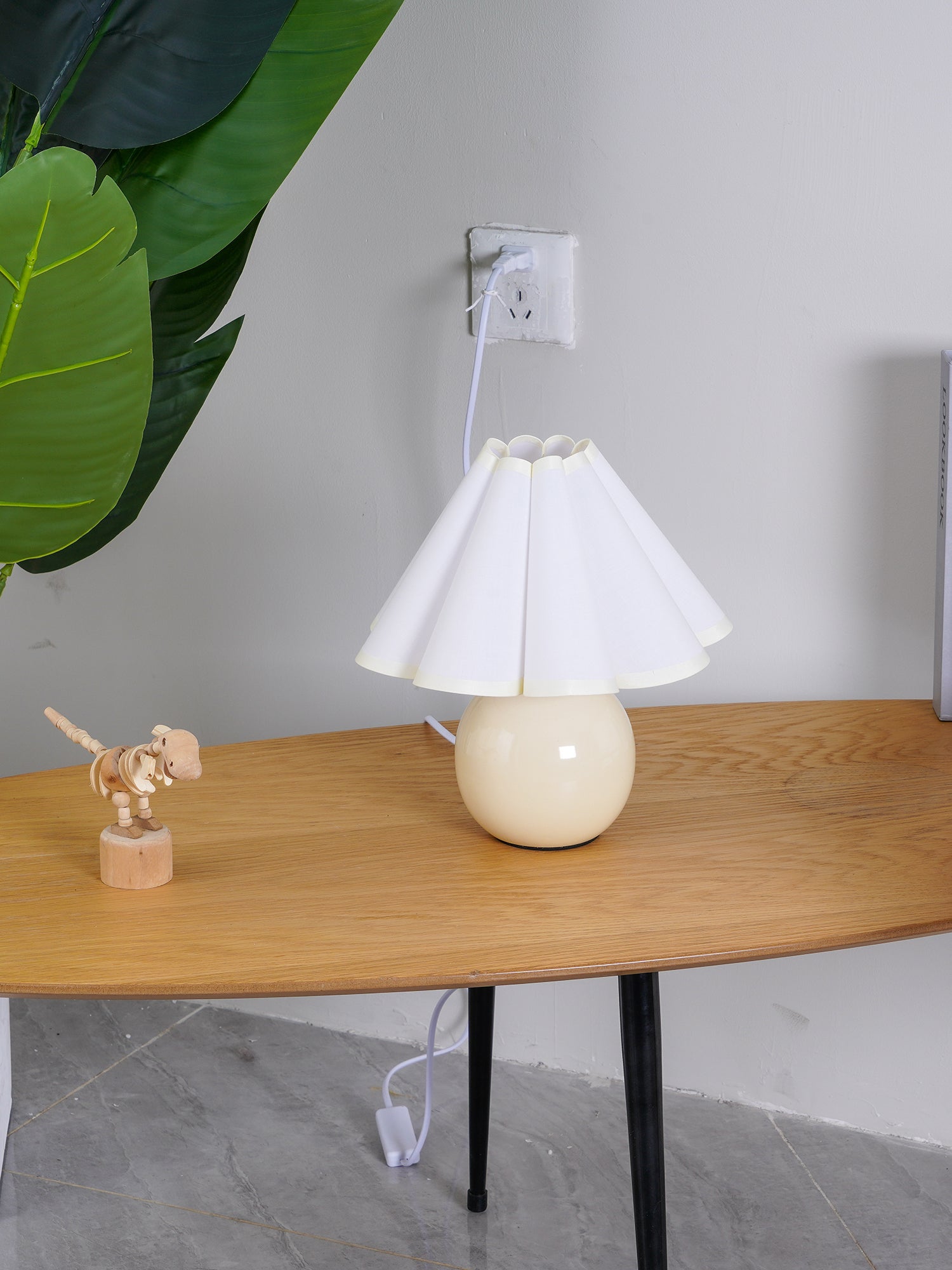 Elegant Knife Pleat Table Lamp - Modern Home & Office Lighting Decor for Bedroom, Living Room, and Study