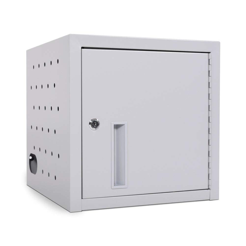 Lockable Steel Charging Station for Tablets - Secure Wall or Desk Mount with Padded Interior & Rubber-Coated Dividers (Holds 8 Tablets) - Perfect for Office, Classroom, Hospital & Retail Use