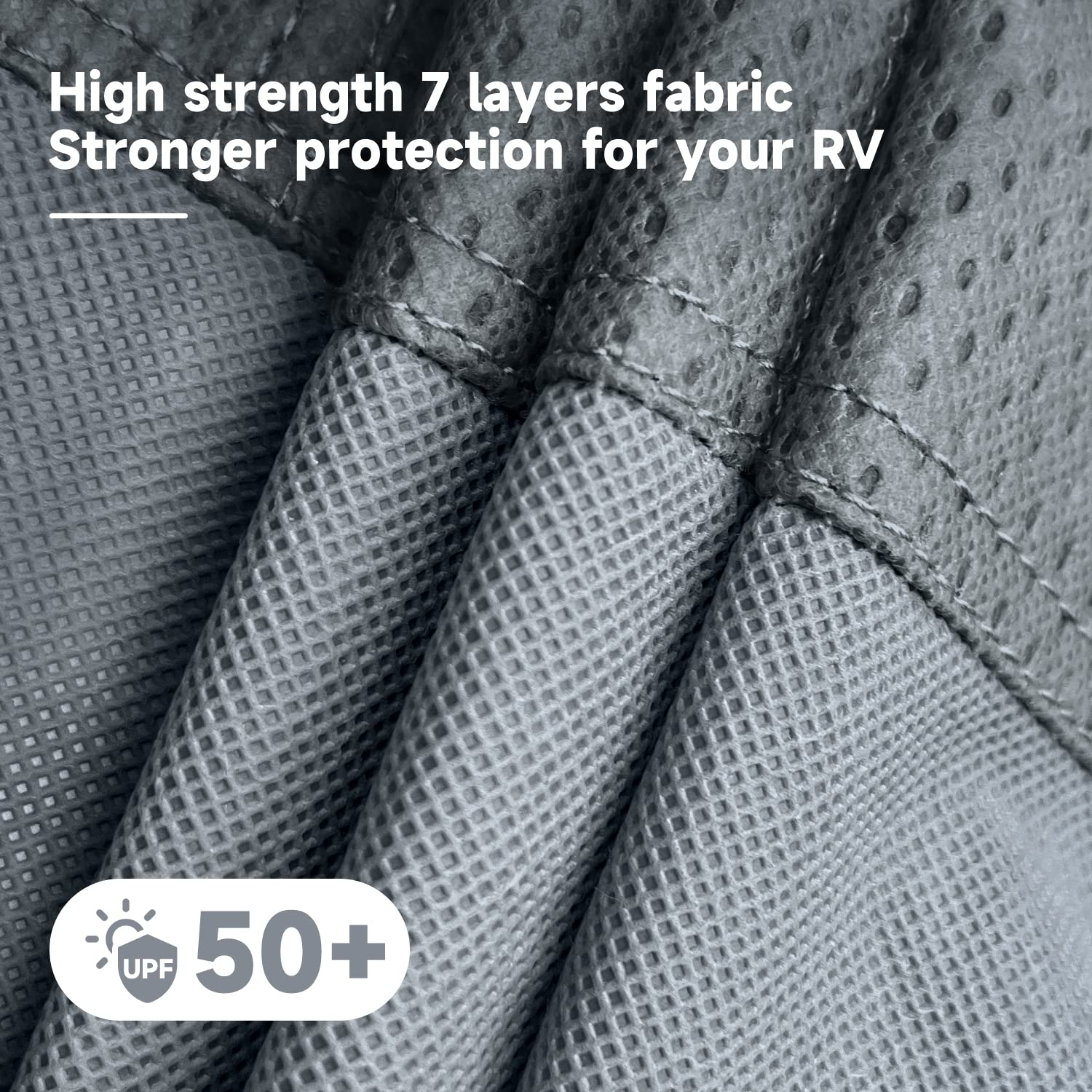 Heavy Duty 7-Layer RV Cover for 24'-27' Travel Trailers & Toy Haulers - Waterproof, Windproof Camper Cover with Tongue Jack Protection & Extra Straps | Perfect for Outdoor Storage, Winter Protection & Long-Term RV Shelter