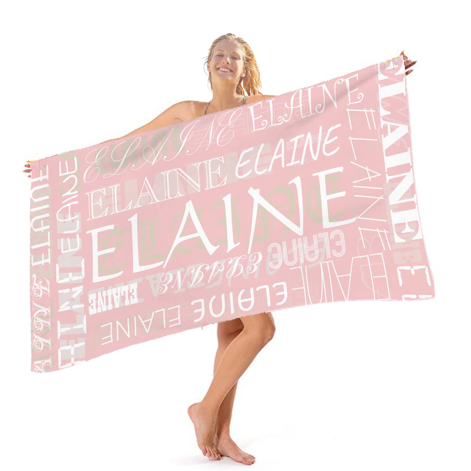 Custom Personalized Beach Towel with Name - Kids & Adults Pool Towel, 30