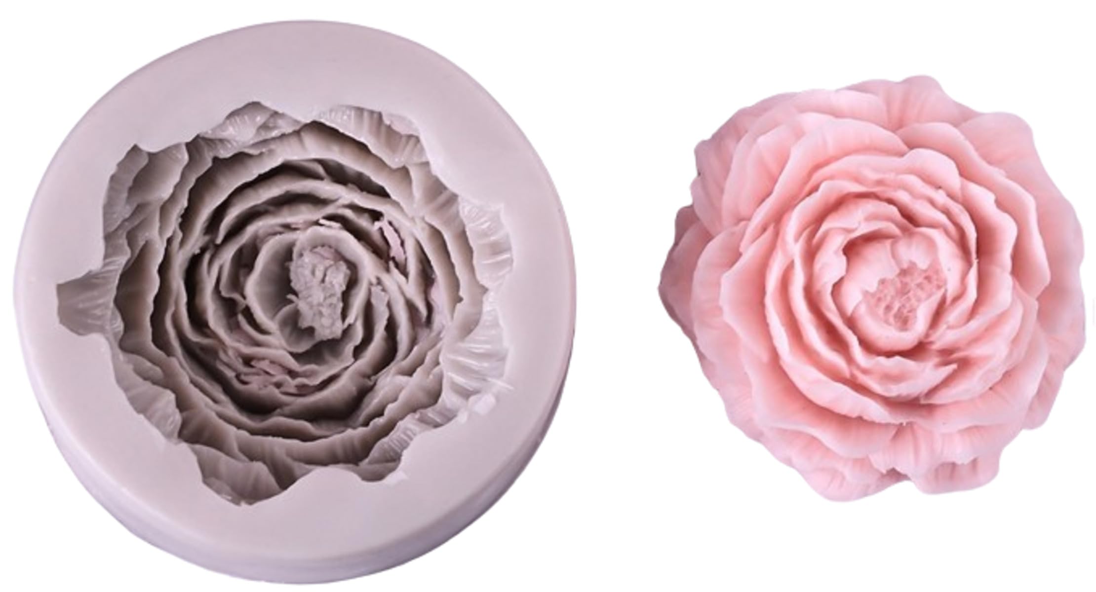 MOMISY 3D Peony Grey Silicone Mold for DIY Fondant, Candle, Soap, Chocolate, Candy, Ice Jelly - Baking Tools & Cake Decorating Supplies - Perfect for Birthday Parties, Wedding Cakes, and Handmade Crafts