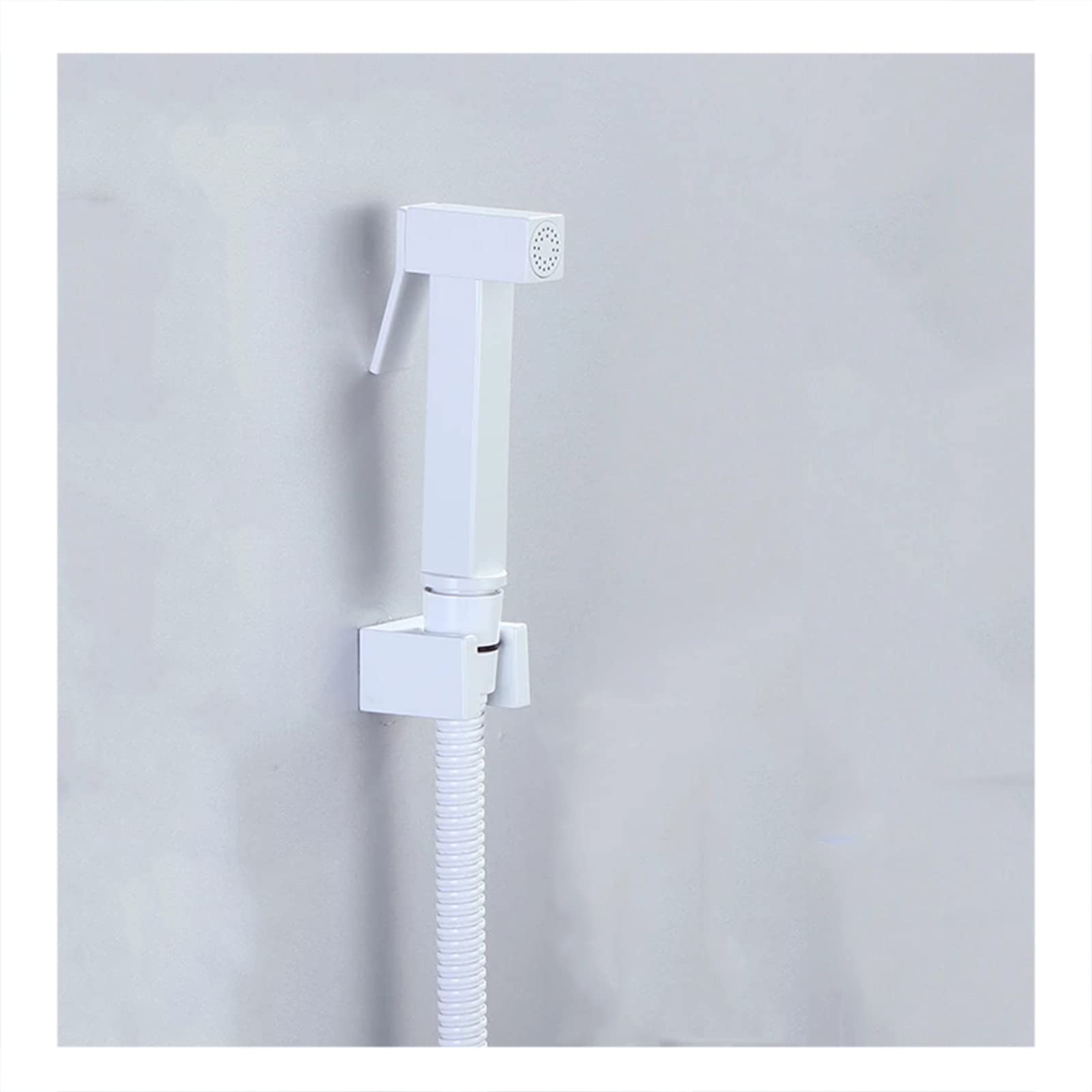 YHJZSM Solid Brass Square Bidet Faucet Kit - Portable Toilet Bidet Sprayer in White (Set C) for Bathroom & Travel Use