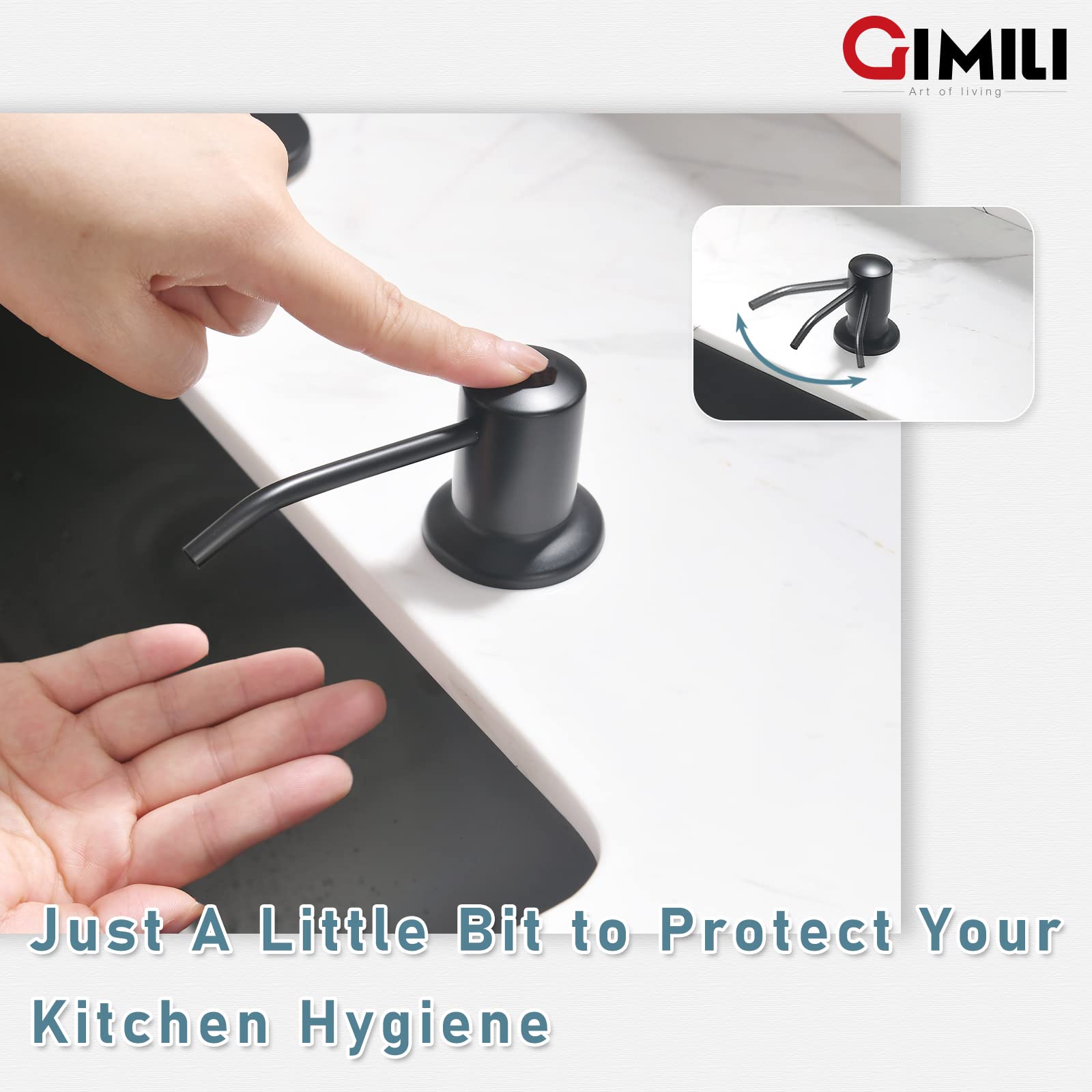 GIMILI Matte Black Commercial Kitchen Faucet with Pull Down Sprayer and Soap Dispenser - Single Handle Spring Pull Out Sink Faucet for Restaurant & Home Kitchen Use