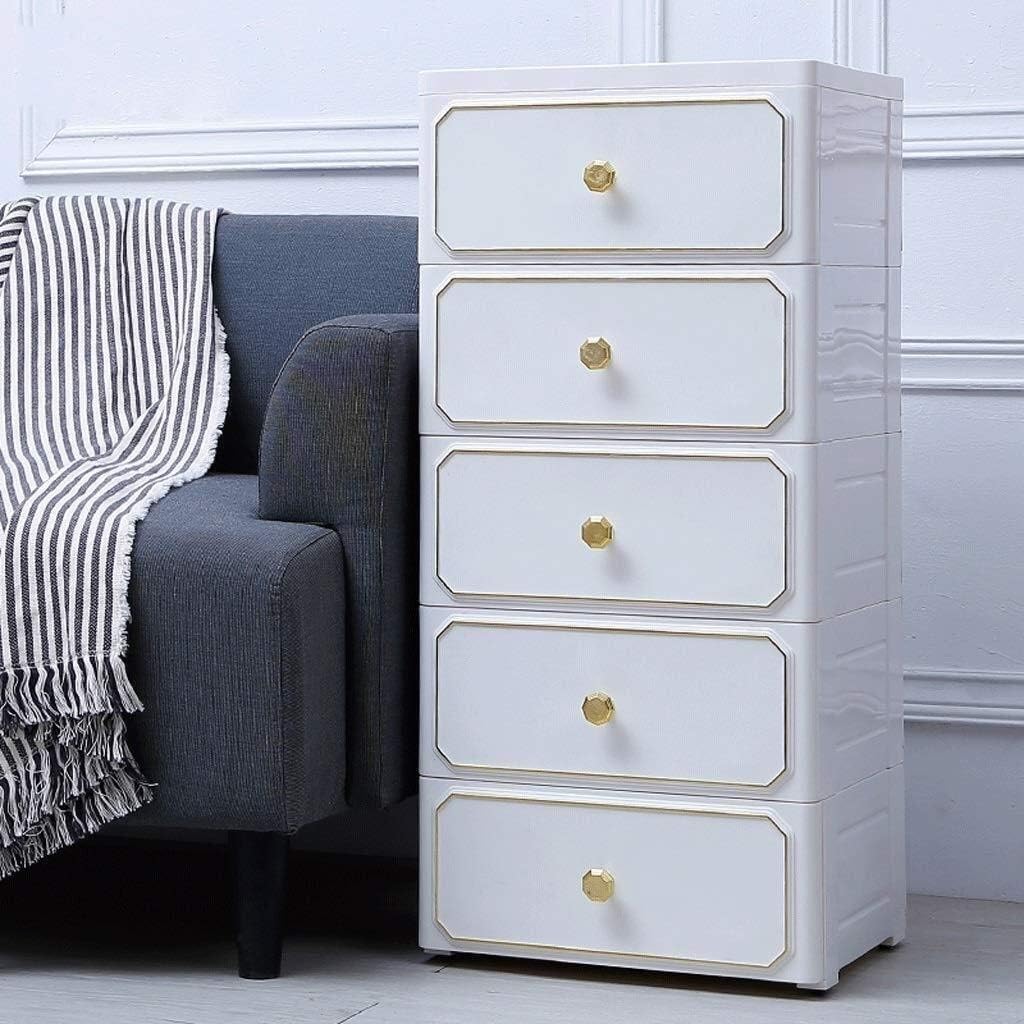 5-Tier Thick Plastic Storage Cabinet for Clothes, Toys & Snacks - Large Organizer Box (38x32x83cm) - Perfect for Bedroom, Closet & Kids Room Organization
