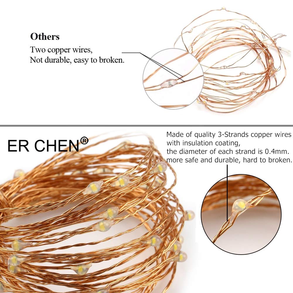 200 LED Fairy Lights Plug in - 66ft Waterproof Copper Wire String Lights for Indoor & Outdoor Use - Perfect for Bedroom, Patio, Garden, Christmas Tree Decor (Cool White) | Create Magical Ambiance for Parties, Weddings & Holidays