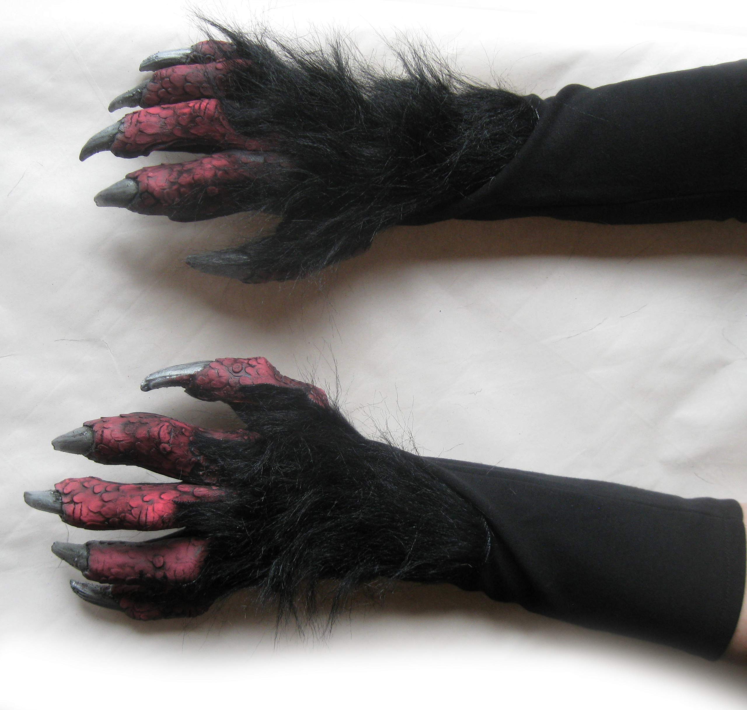 Red Devil Beast Gloves - Scary Halloween Costume Accessory for Adults - Perfect for Cosplay, Horror Parties & Theatrical Performances