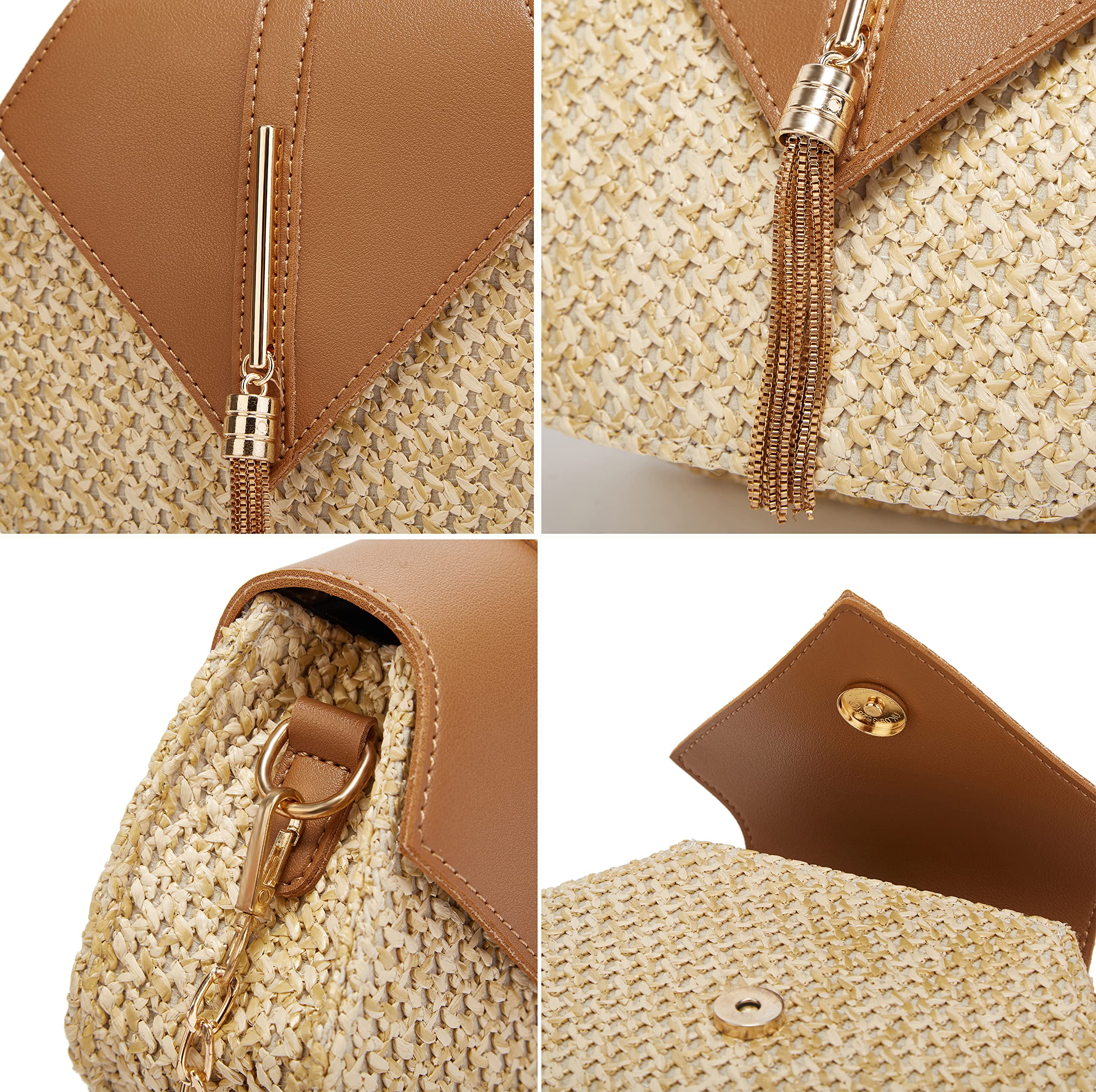 Stylish Straw Crossbody Bags for Women - Fashionable Beach Tote, Hobo & Satchel Handbags - Cute Summer Travel Bags 2024 - Perfect for Beach Vacations, Shopping & Outdoor Adventures