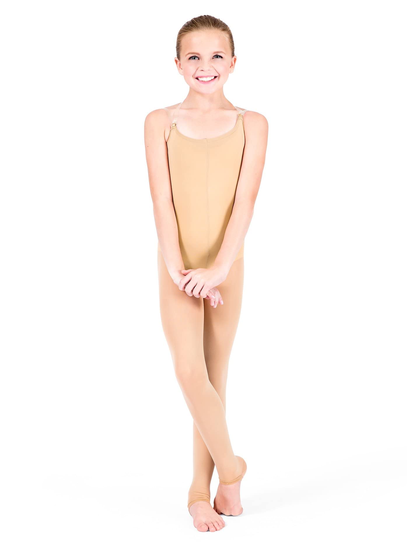Body Wrappers A91 TotalSTRETCH Convertible Foot Camisole Body Tights - Seamless Dance & Yoga Wear for Women, Perfect for Ballet, Gymnastics & Workouts