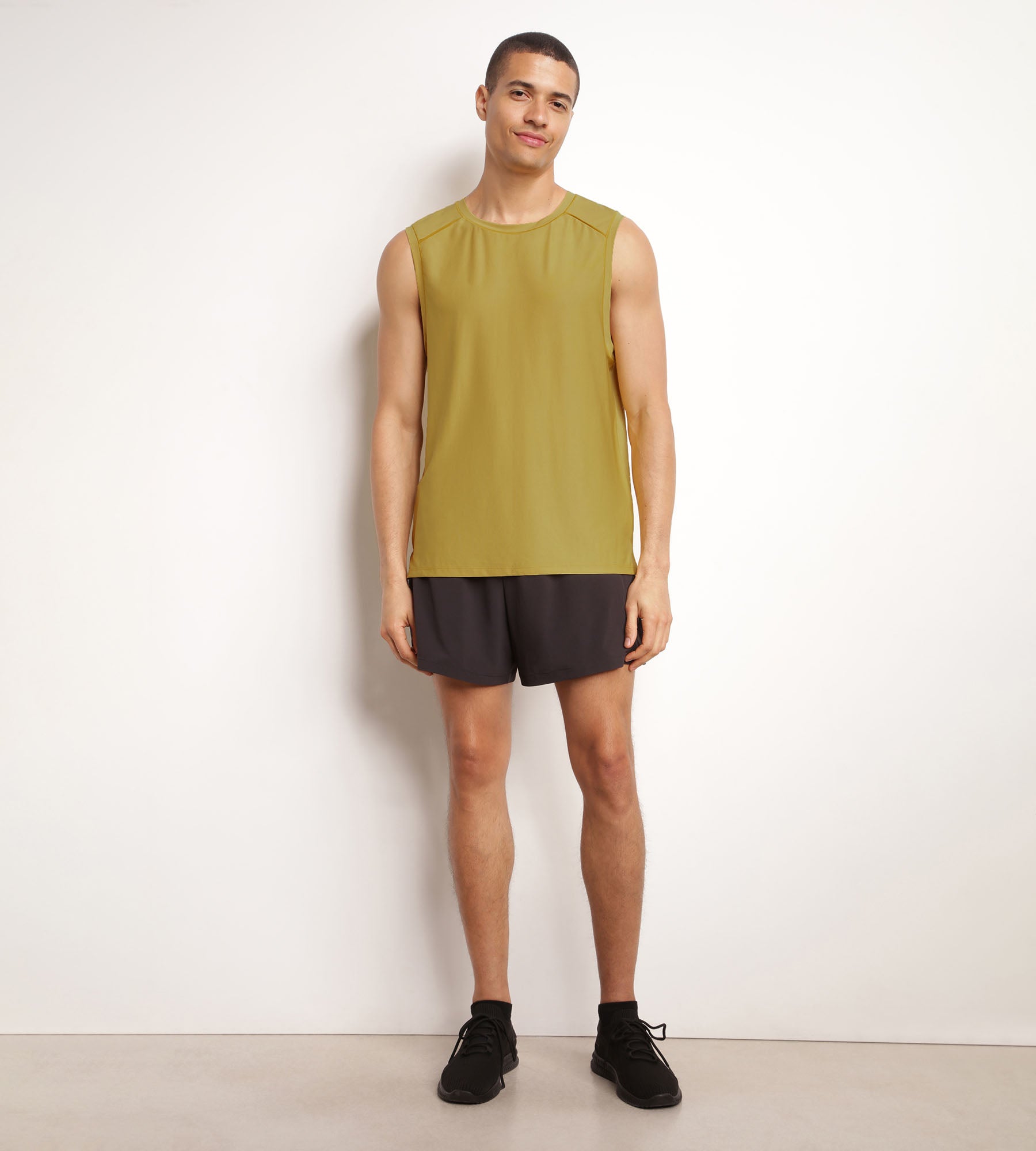 Men's Breathable Olive Green Workout Tank Top - Gym, Running & Athletic Performance Wear