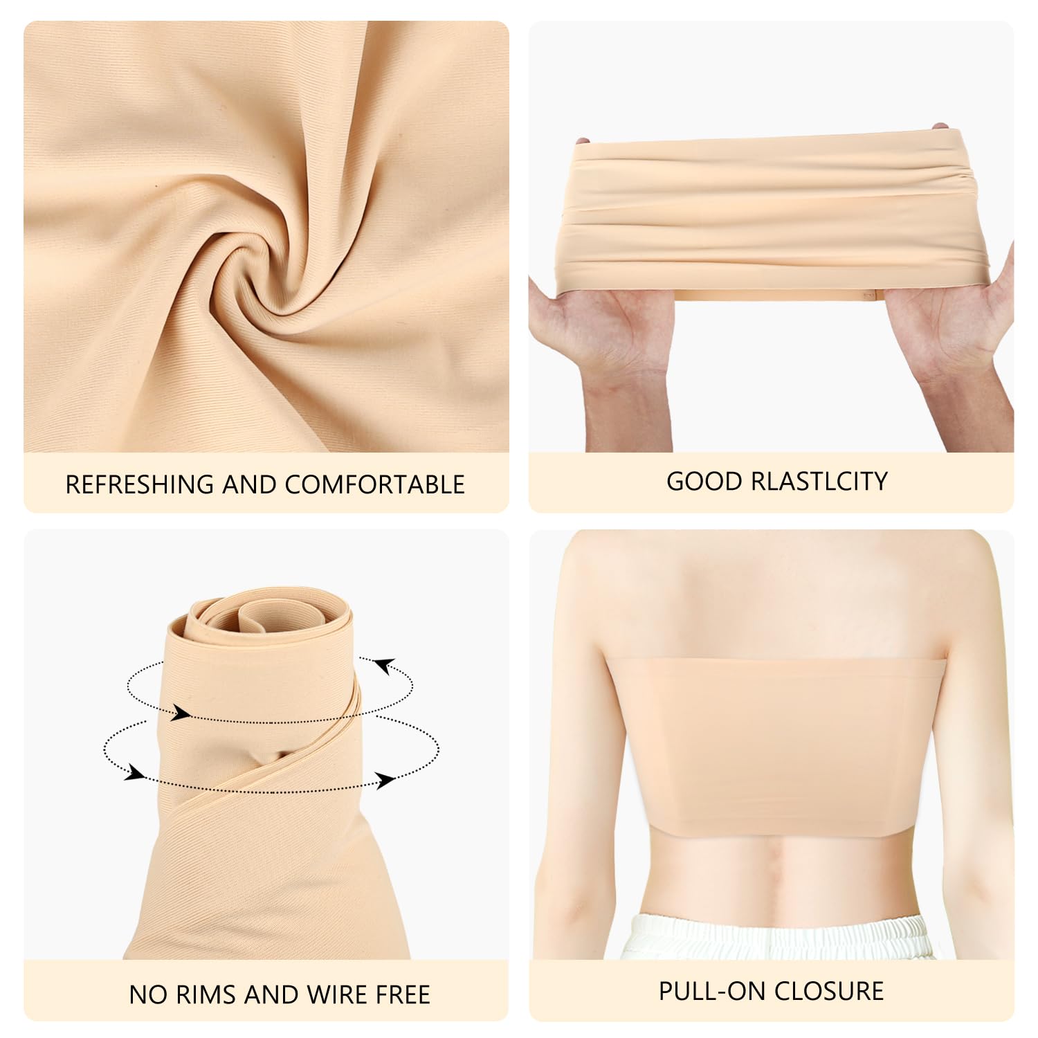 Girls Seamless Strapless Bandeau Bra - Soft Comfort Training Bras for Teens & Big Kids - Perfect for Sports, Dance & Everyday Wear