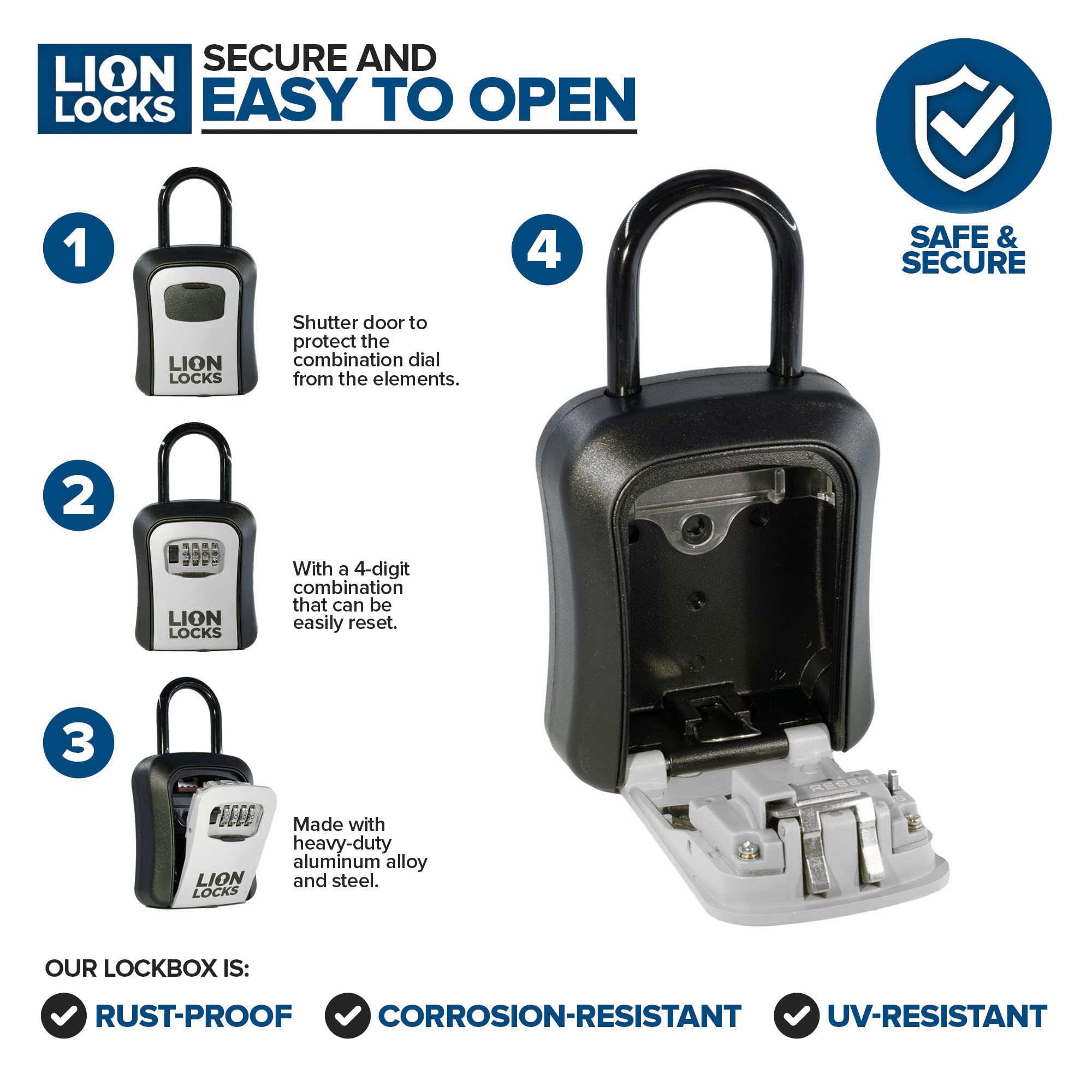 12 Pack 4-Digit Combination Key Lock Box - Waterproof, Portable & Secure Outdoor Key Storage for Realtors, Homeowners & Airbnb Hosts - Perfect for Spare Keys, Vacation Rentals & Property Access