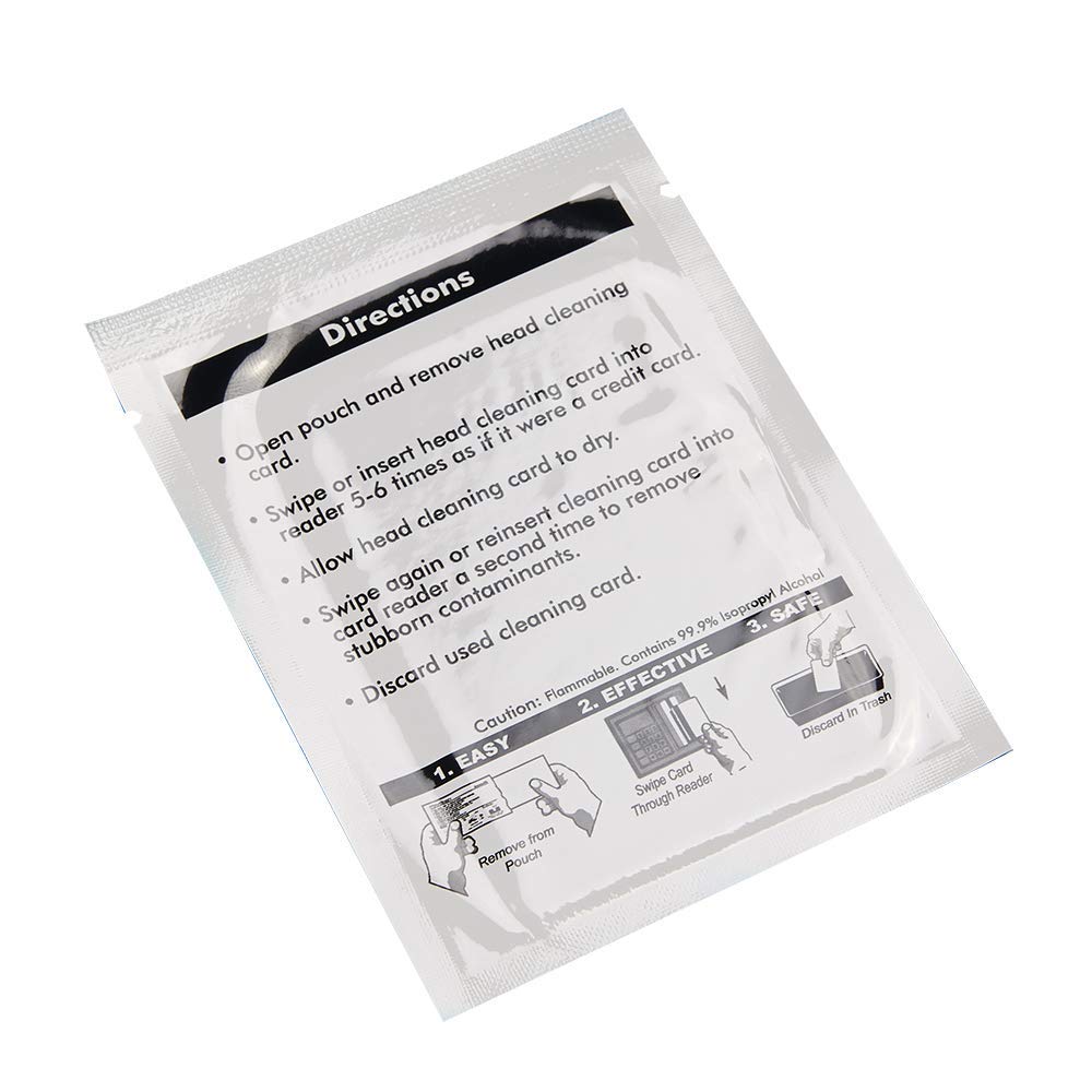 Ci Kyan Credit Card Reader Cleaner - 50 Pack CR80 Cleaning Cards for POS Swipe Terminals & Payment Machines | Remove Dust & Debris for Smooth Transactions in Retail Stores, Restaurants & Banks