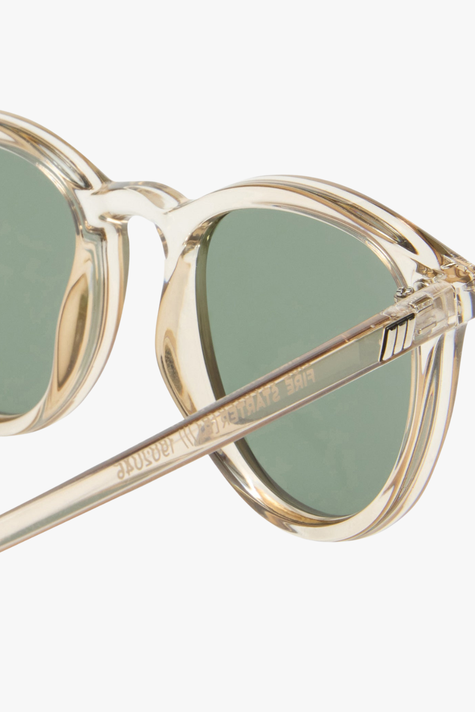 Polarized Sunglasses for Men & Women - Round Clear Stone Khaki Lens - UV Protection - Fire Starter Style - Perfect for Driving, Hiking & Outdoor Activities