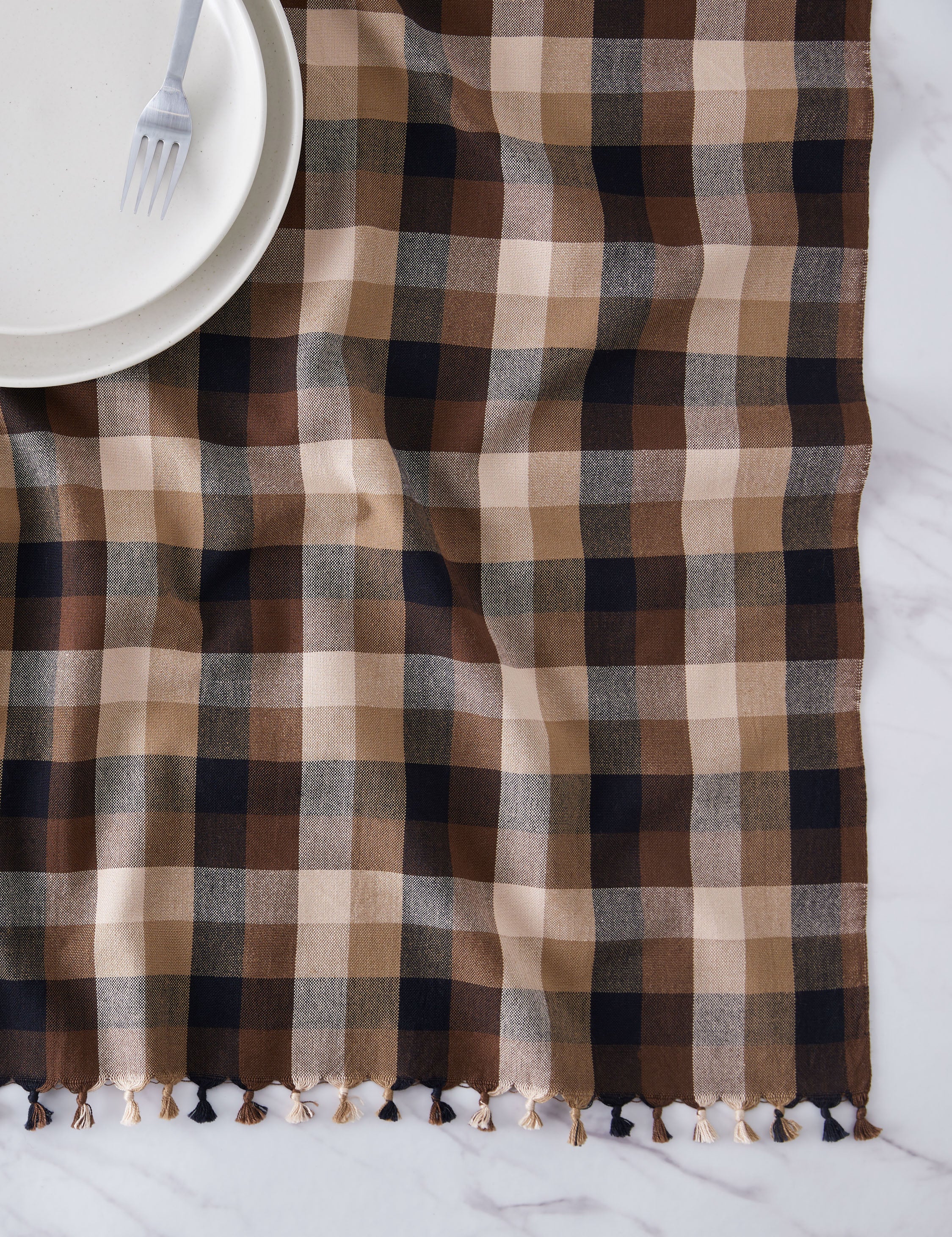 Heather Taylor Home Gingham Tablecloth - Classic Checkered Cotton Table Cover for Dining, Picnics & Outdoor Parties