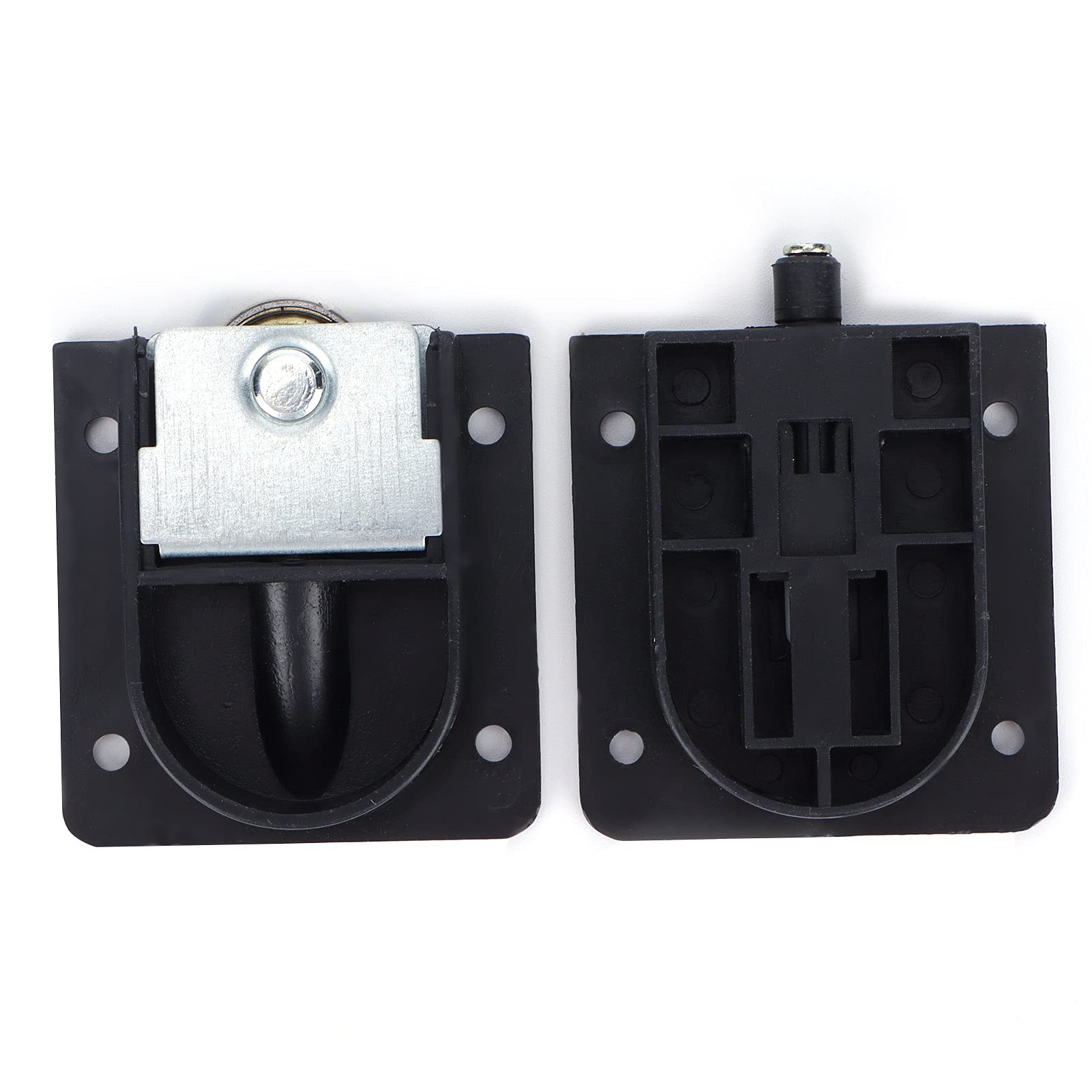 NIKOU Silent Sliding Door Wheels - Black Plastic Pulleys with Ball Bearings for Smooth Gliding - Heavy Duty Furniture Hardware Accessories for Closet Doors, Wardrobes & Cabinets