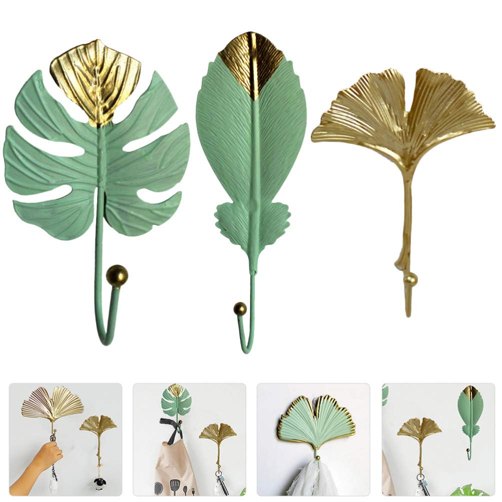 3 Pcs Tropical Leaf Hooks for Wall - Hawaii Style Home & Office Decor
