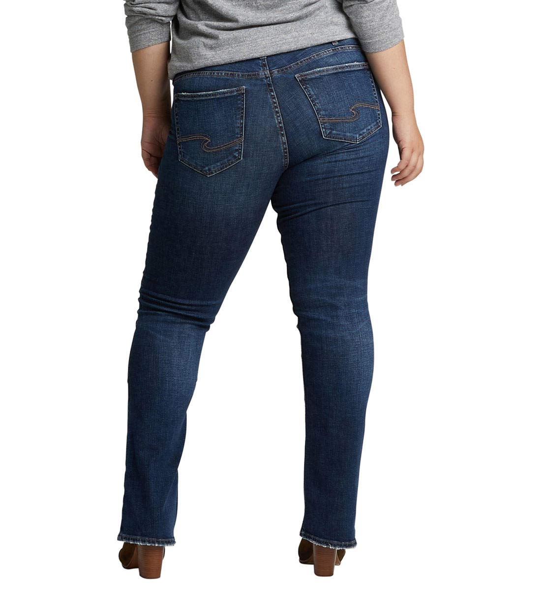 Silver Jeans Co. Women's Plus Size Suki Mid Rise Slim Bootcut Jeans - Comfortable Stretch Denim Pants for Curvy Figures | Perfect for Casual Wear, Office Outfits & Night Out Looks