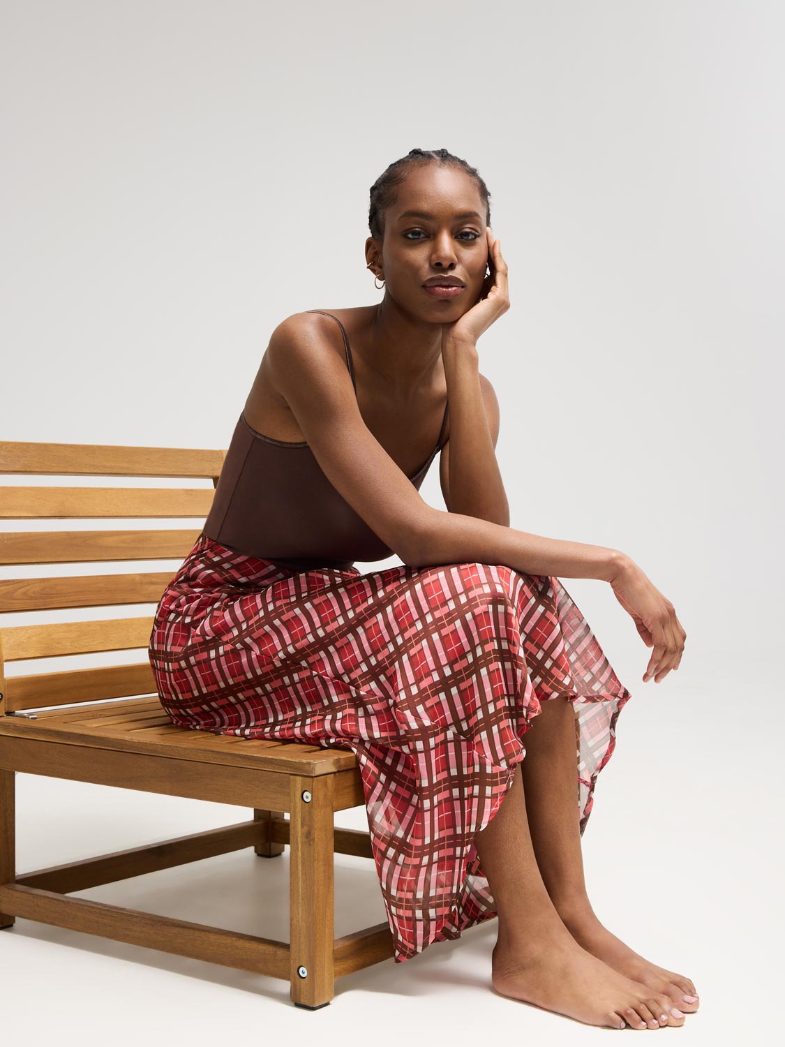 Stylish Plaid Chiffon Skirt for Women - Trendy High Waist A-Line Skirt | Perfect for Office, Party & Casual Outfits