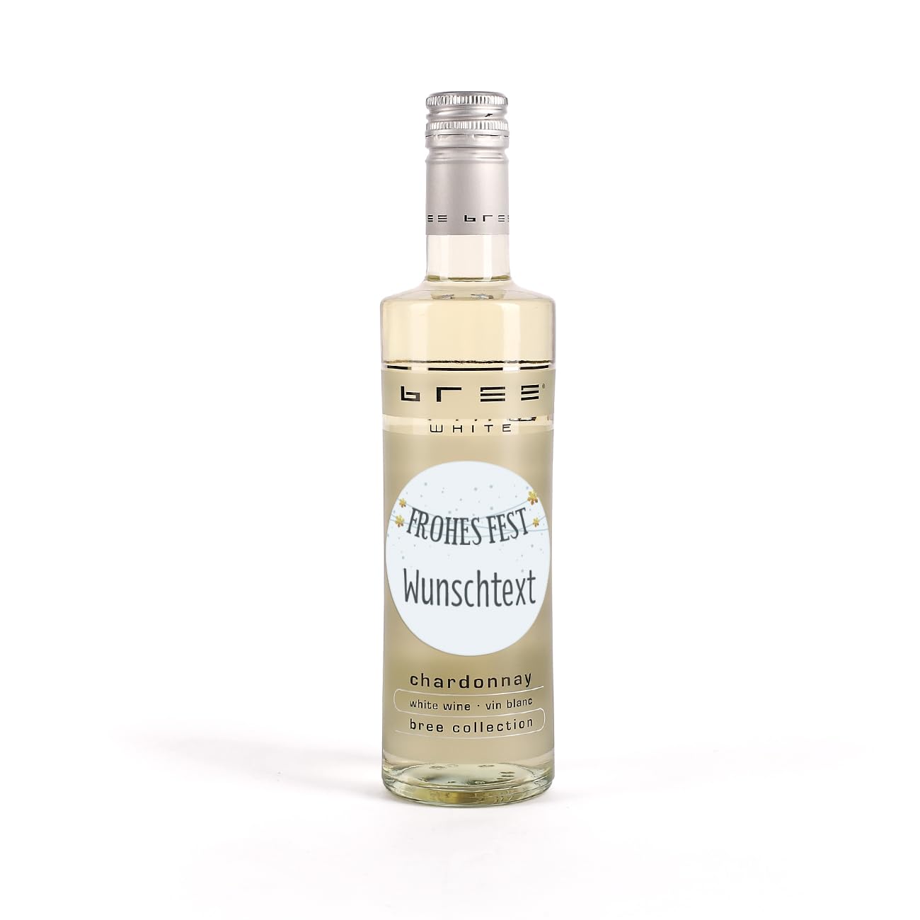 Herz & Heim® Bree Small Bottle Christmas White Wine (1 x 0.25L) - Festive Label Design - Perfect for Holiday Gifts, Parties & Cozy Winter Evenings