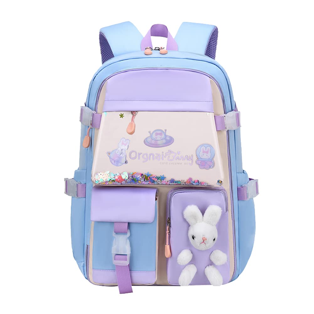 Cute Bunny Backpack for Girls - Kawaii Rabbit School Backpack with Large Capacity & Multiple Pockets, Stylish Bookbag for School, Travel & Everyday Use | Perfect Gift for Teens & Kids