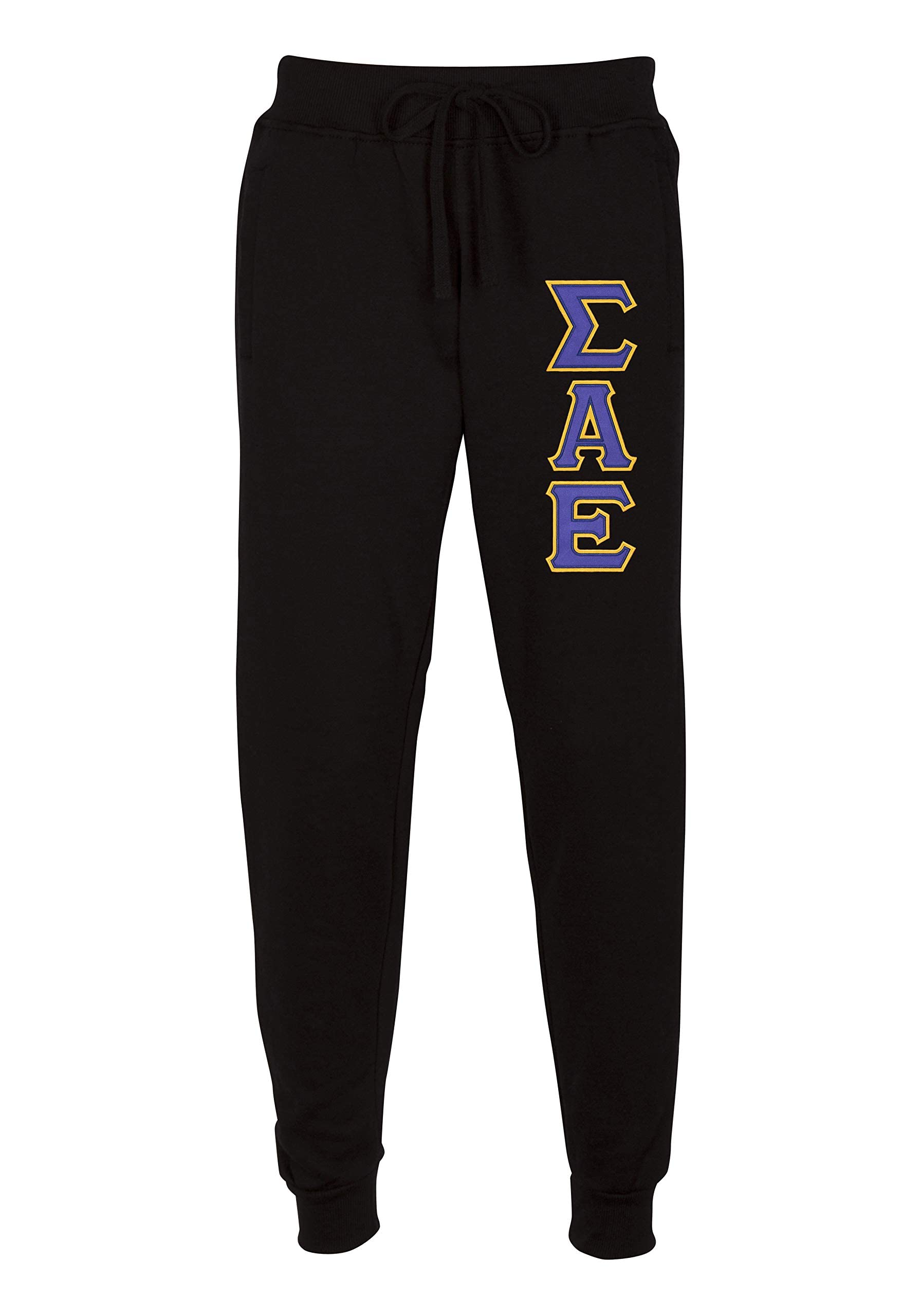 Sigma Alpha Epsilon Embroidered Twill Letter Joggers - Comfortable Greek Fraternity Sweatpants for Men, Perfect for College, Gym & Casual Wear
