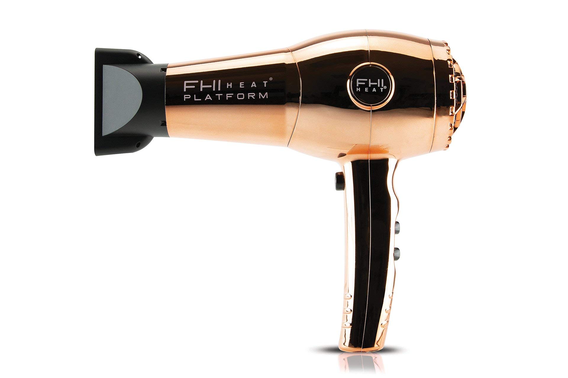FHI HEAT Platform Nano Lite Pro 1900 Hair Dryer - Lightweight Turbo Tourmaline Ceramic Fast Drying Blow Dryer with 3 Attachments (Comb, Concentrator, Diffuser) for Salon-Quality Styling at Home & Travel