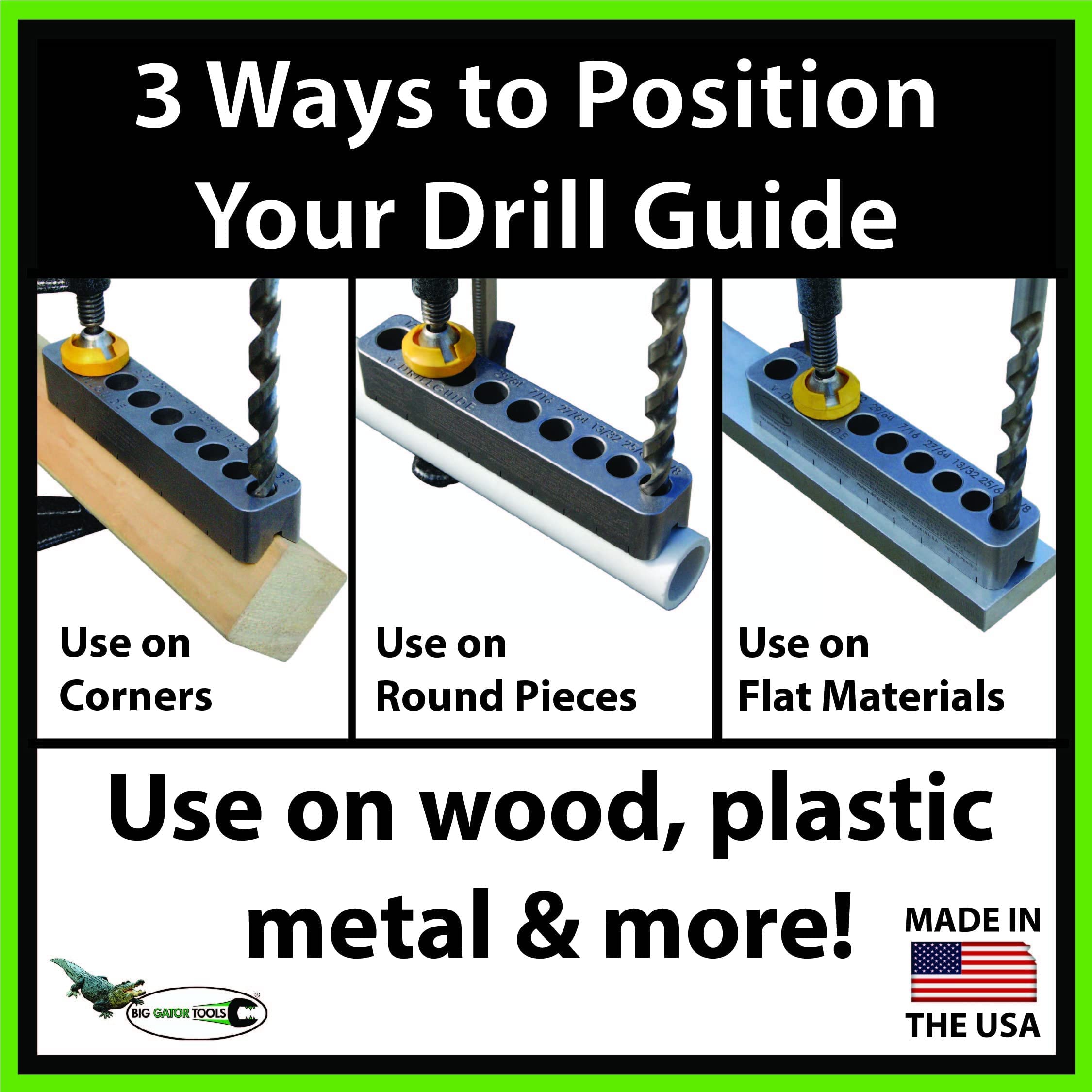 Big Gator Tools 10-Piece V-Drill Guide & V-Tap Guide Set - Ultimate Precision Drilling Kit for Metalworking, Woodworking, and DIY Projects