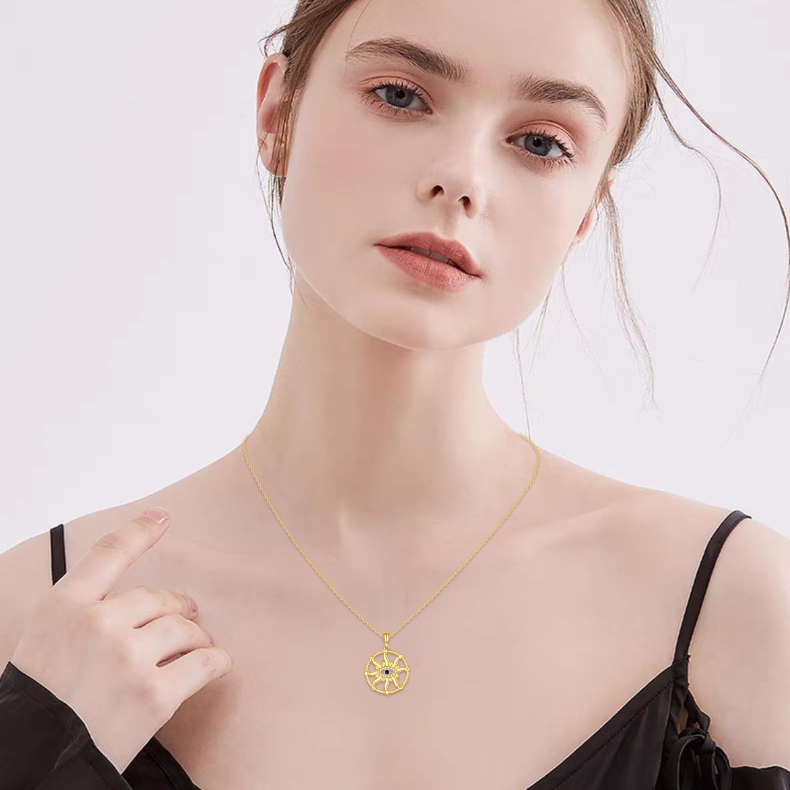 14K Real Yellow Gold Moon and Star Opal Pendant Necklace for Women - Elegant Crescent Moon Jewelry Gift for Wife, Daughter, Girlfriend, Mother | Perfect for Birthdays, Anniversaries, Valentine's Day & Special Occasions